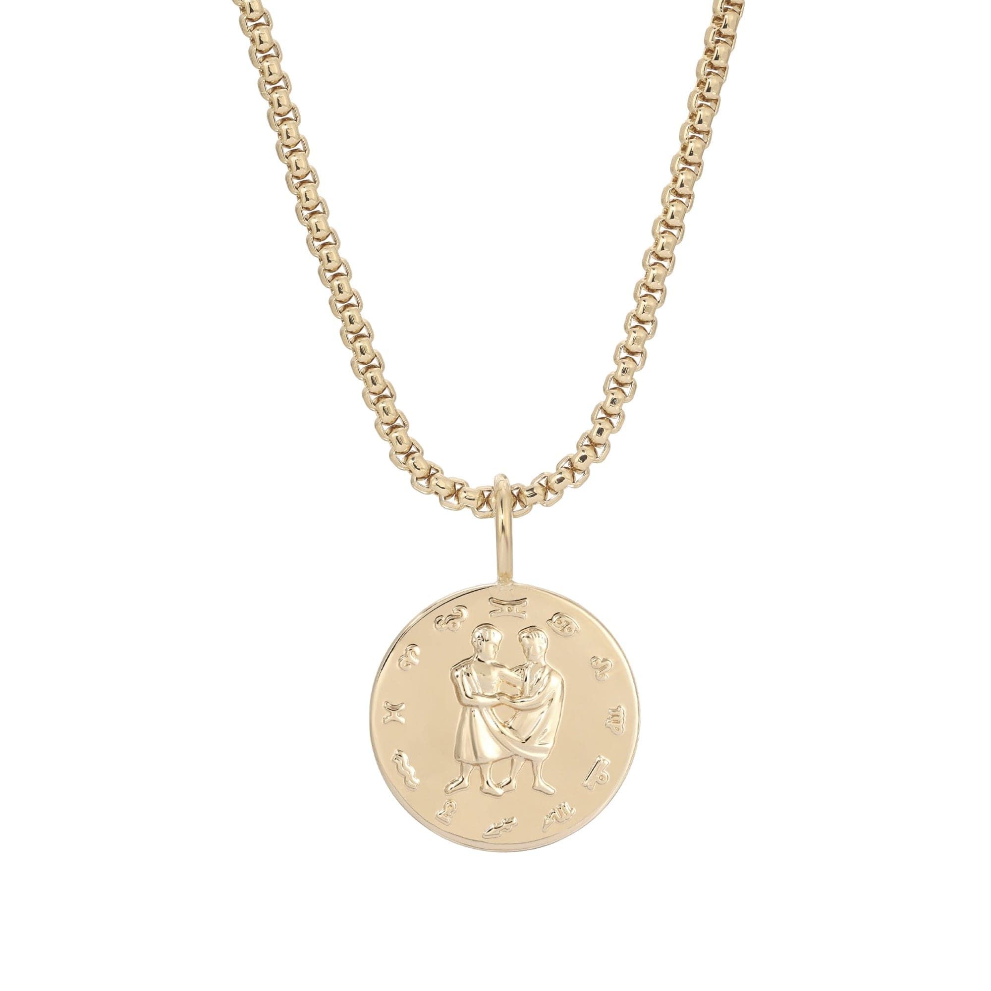 Zodiac Pendant & Thin Box Chain Necklace