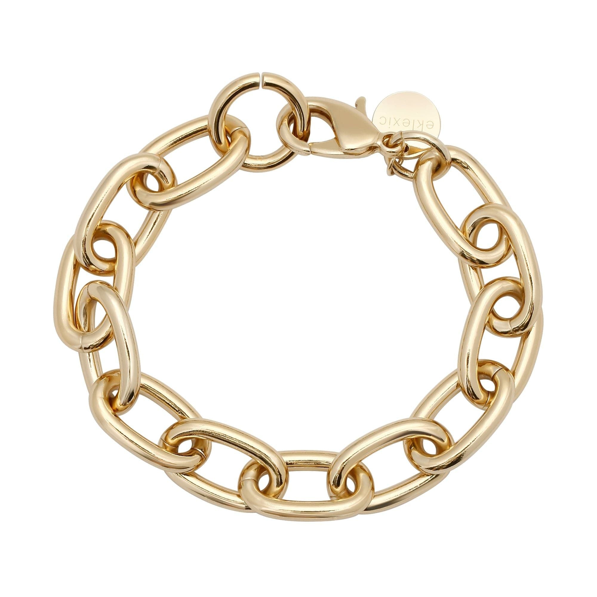 Gold-colored Alana Bracelet featuring a rounded link chain and lobster clasp