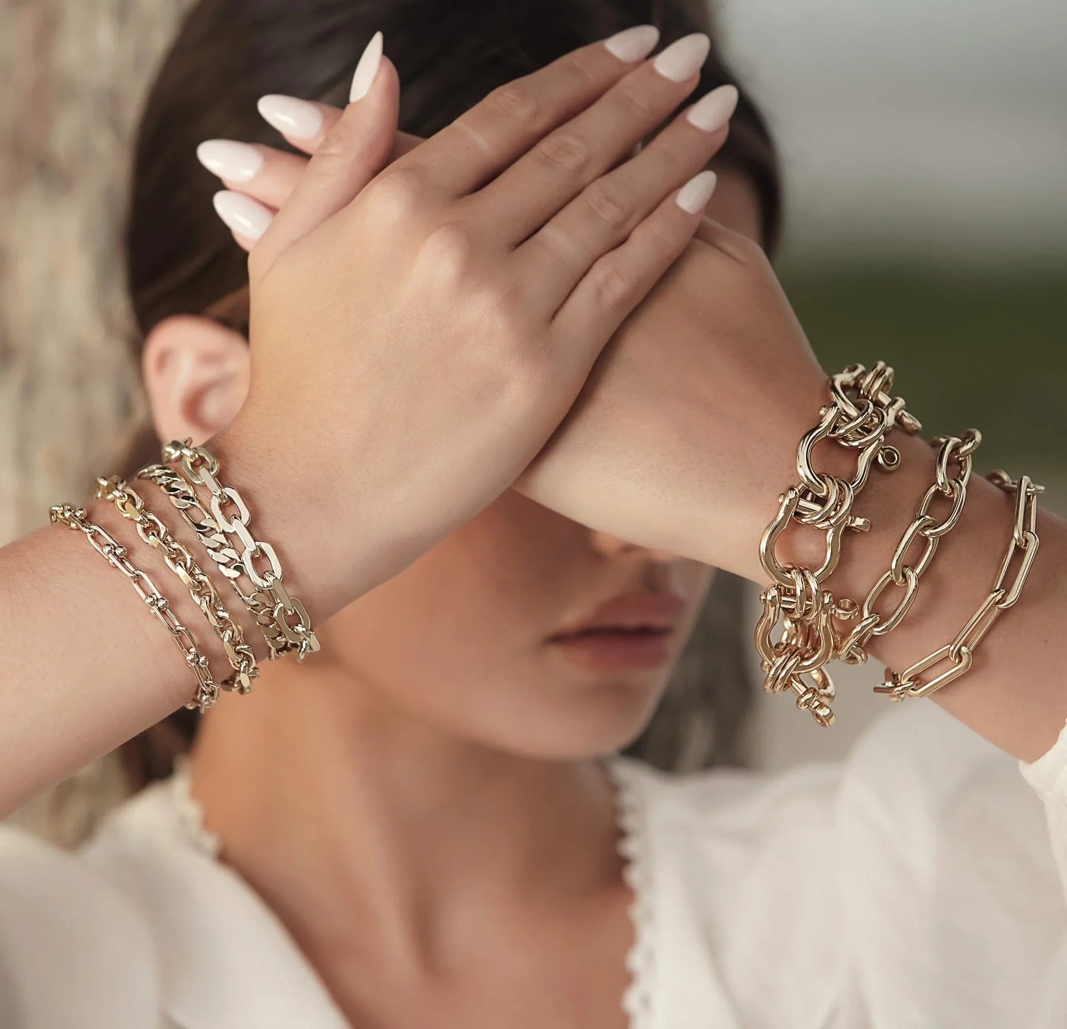 Gold chain bracelets from the Alana Bracelet collection for a stylish look