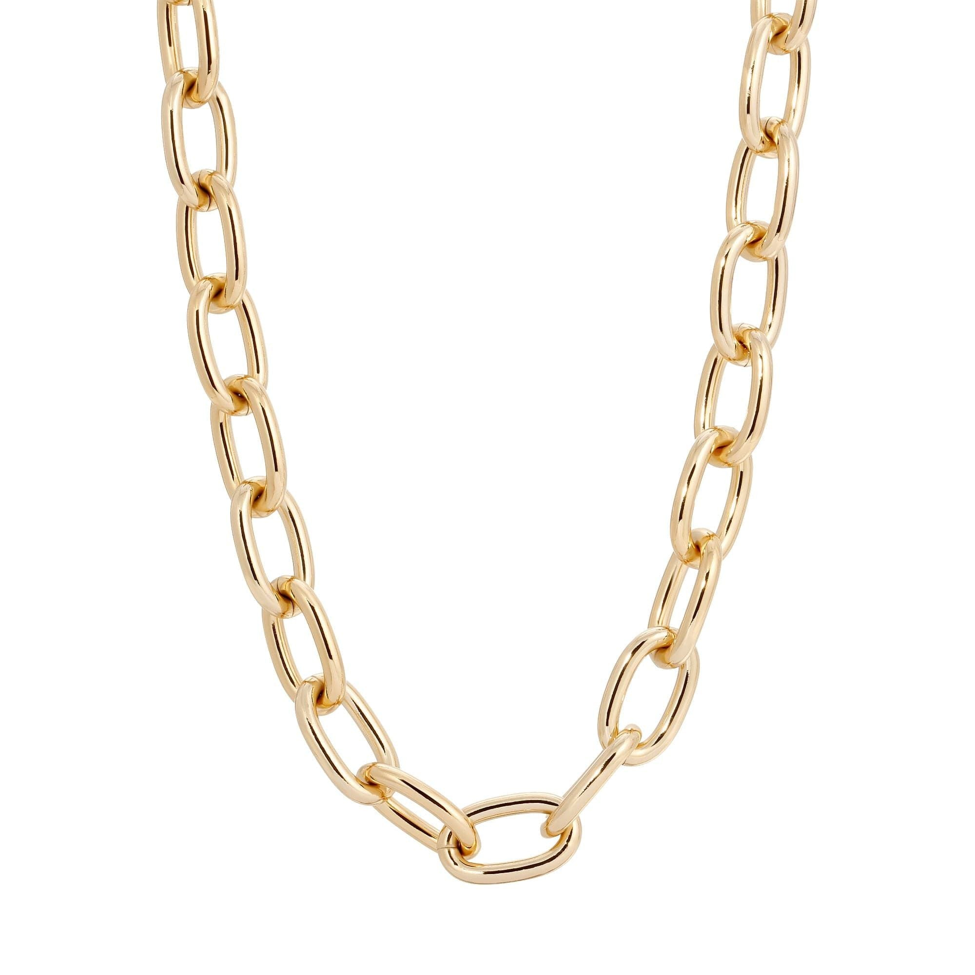 Gold chain necklace featuring a rounded link design and lobster clasp, Alana Necklace