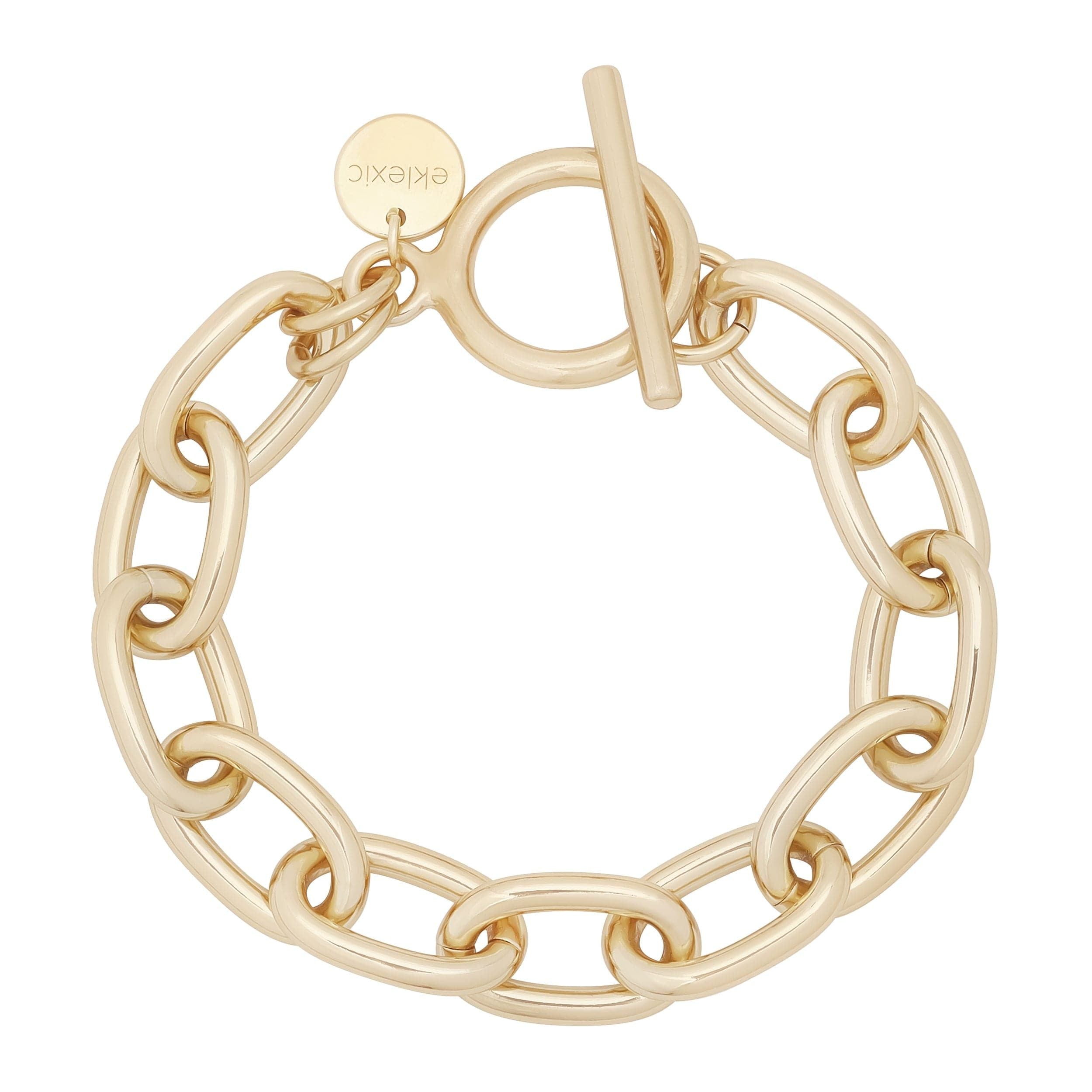 Gold-toned Alana Toggle Bracelet featuring a rounded link chain and toggle clasp