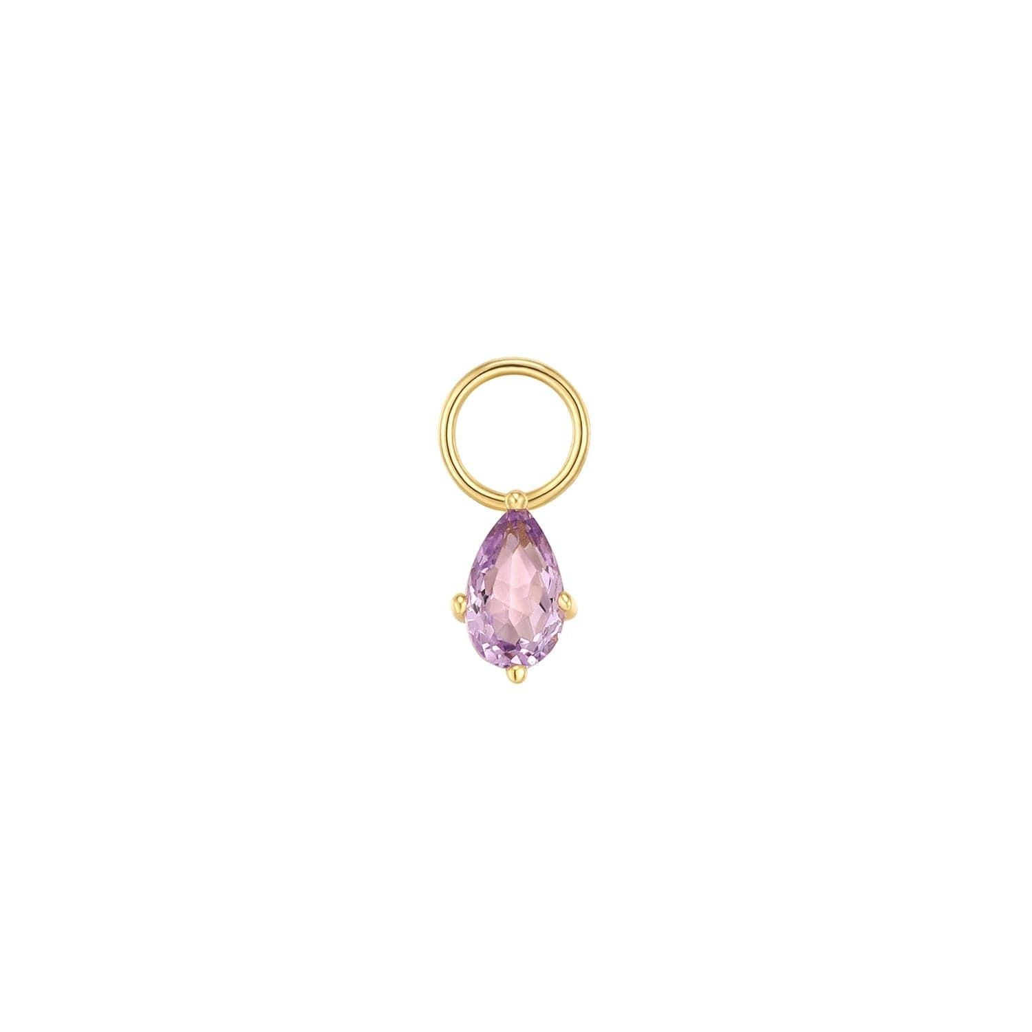 Gold Vermeil Amethyst teardrop pendant in 14k Gold Vermeil, part of demi-fine collection earrings