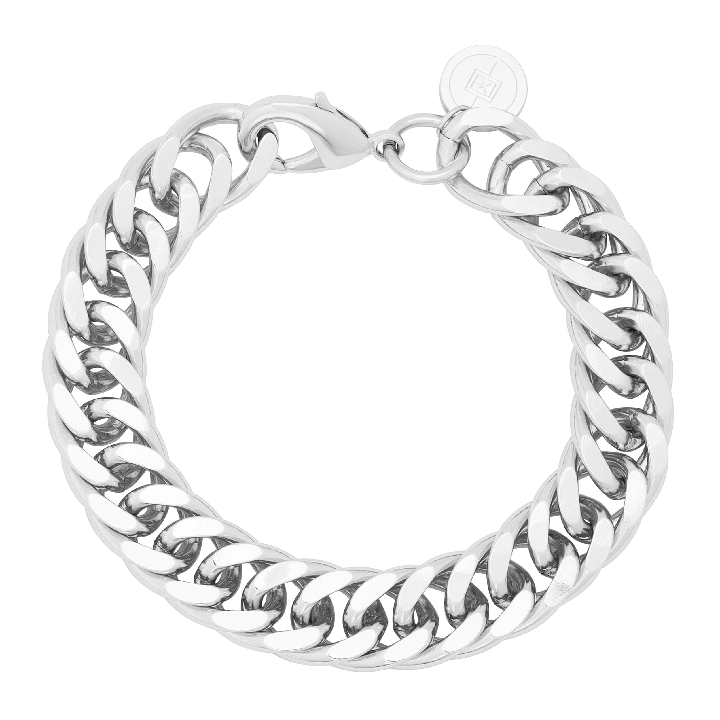 Silver chain-link Arya Bracelet from the layering bracelets collection with slinky curb chain design