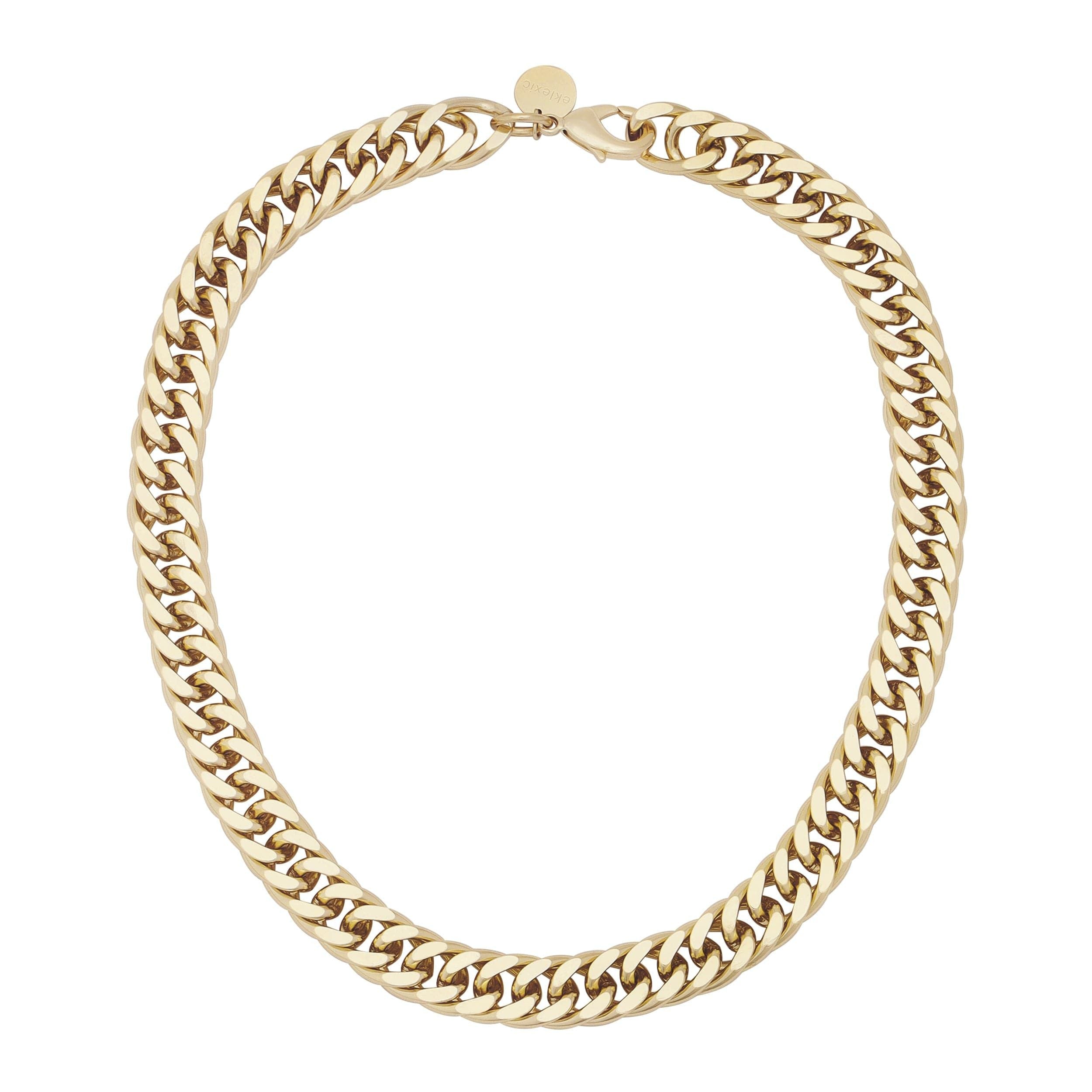 Gold-toned Arya Necklace featuring a slinky curb chain, perfect for layering