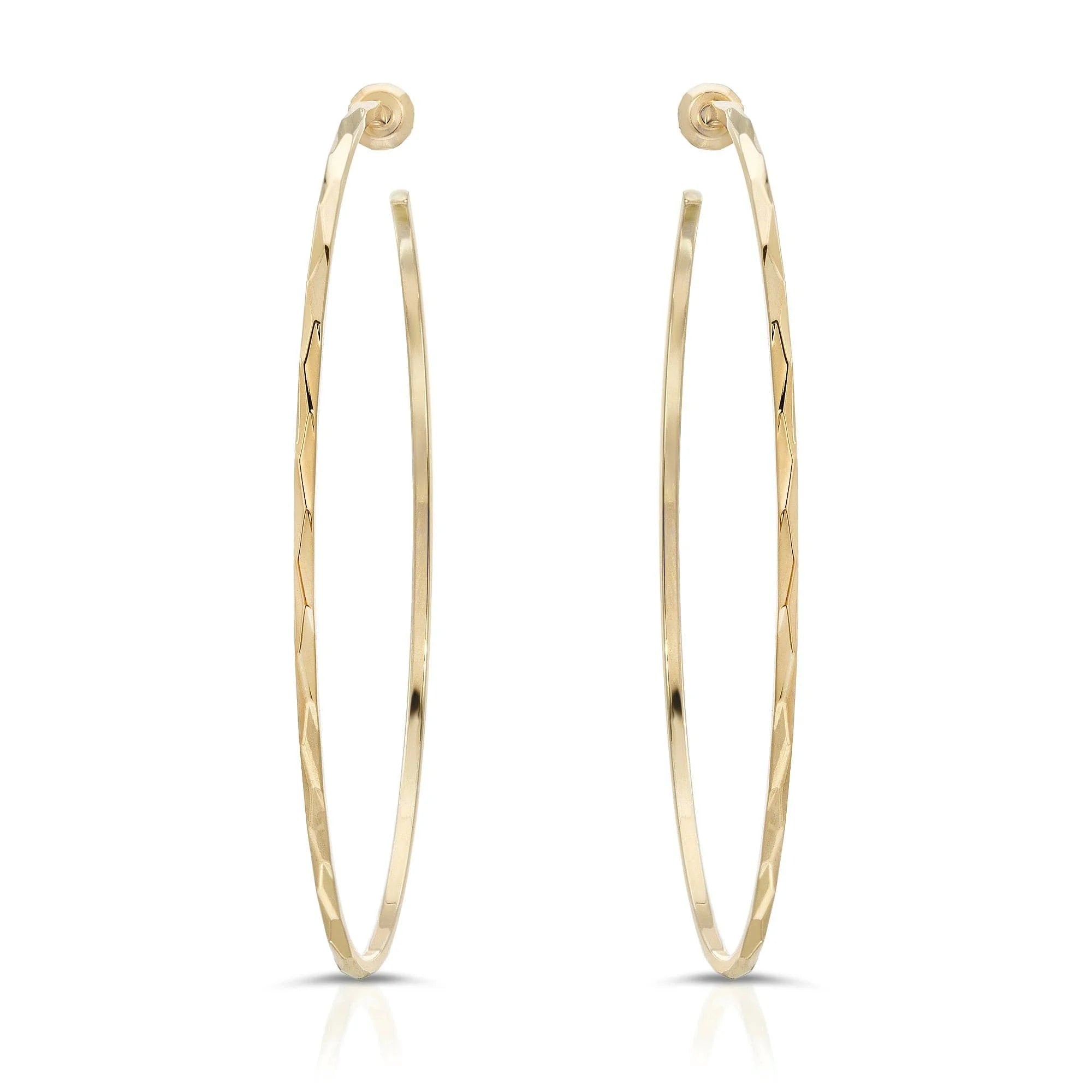 Avery Hoops gold hoop earrings made from recycled brass with hoop measures for stylish wear