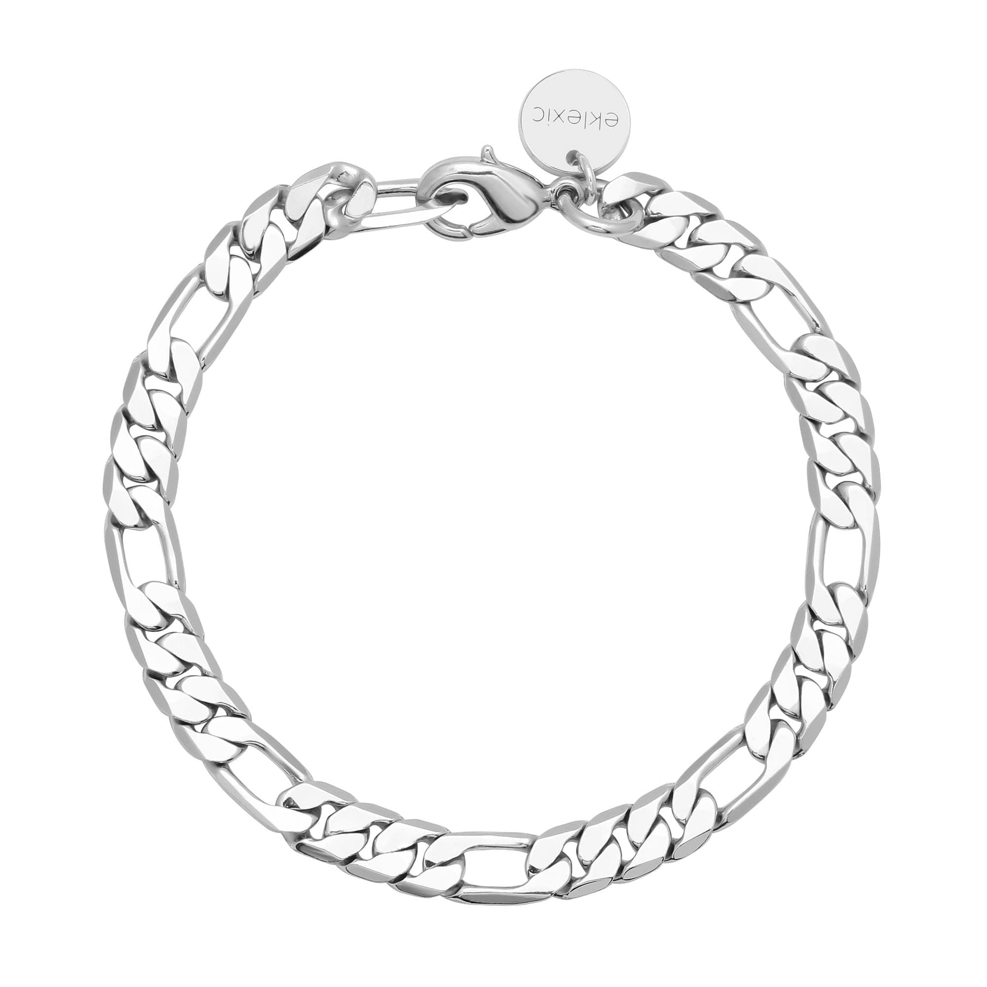 Silver Figaro chain bracelet featured in the Baby Axel Anklet, 15mm long anklet