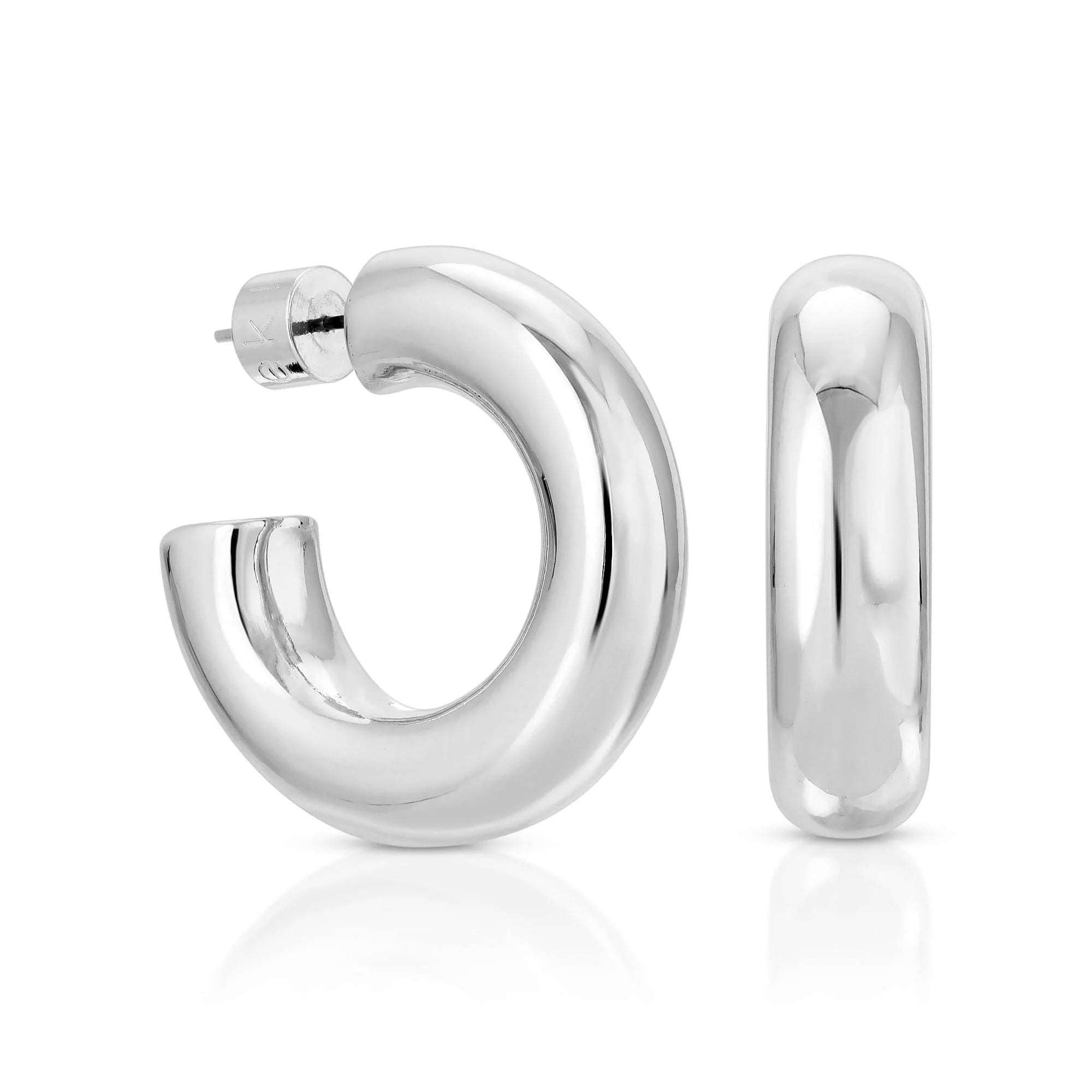 Silver hoop earrings from Baby Ryan Hoops perfect for everyday style