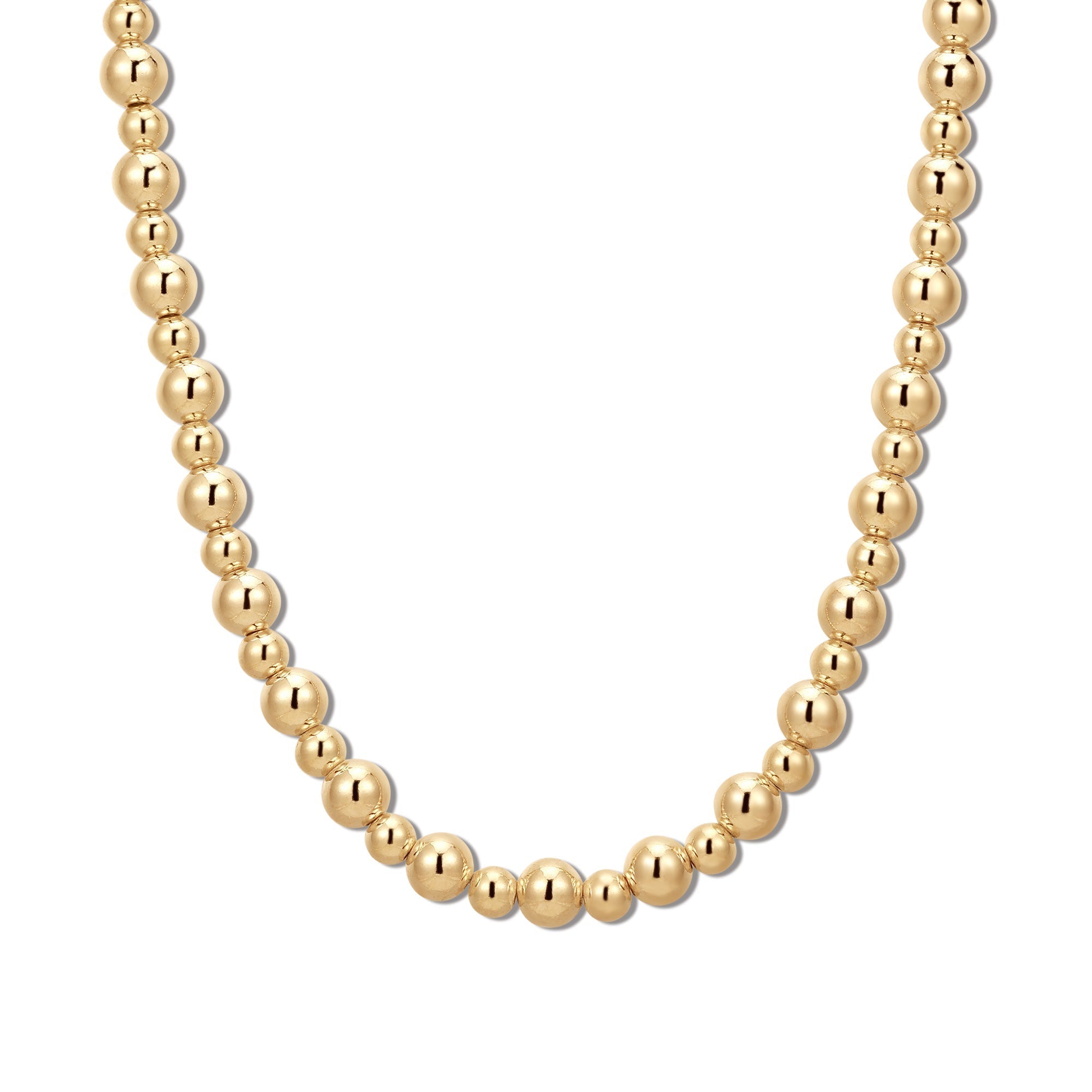 Gold beaded necklace from the Beau Bead Necklace collection offers effortless versatility