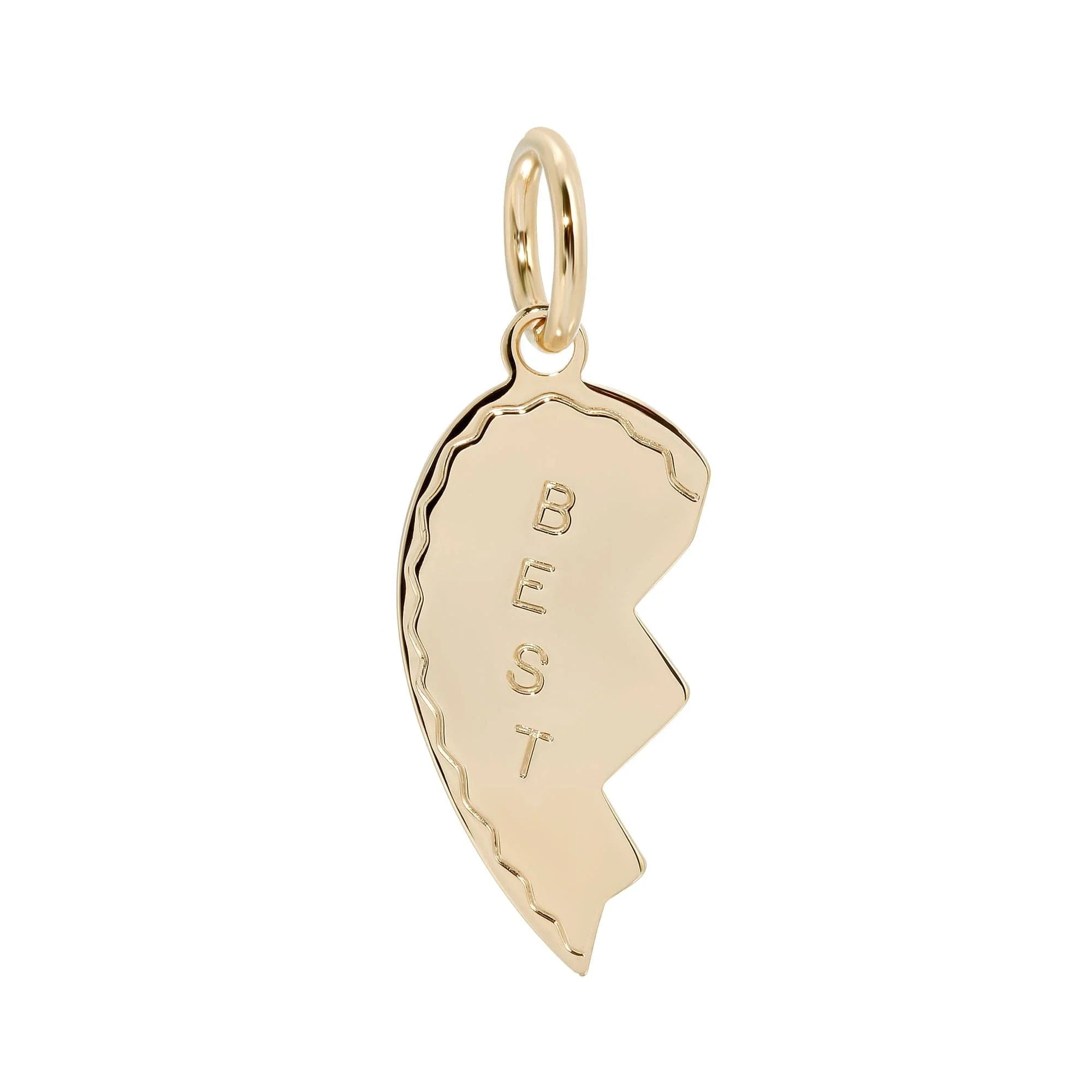Gold best friends heart pendant from Bff Pendants perfect for friendship jewelry