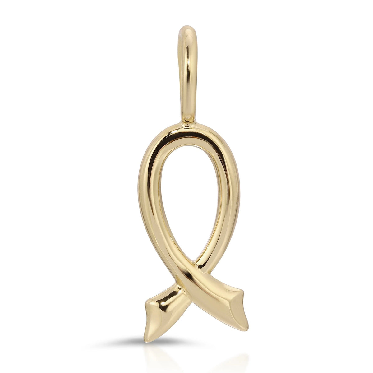 Gold Ribbon Pendant from Breast Cancer Awareness Ribbon Charm product display