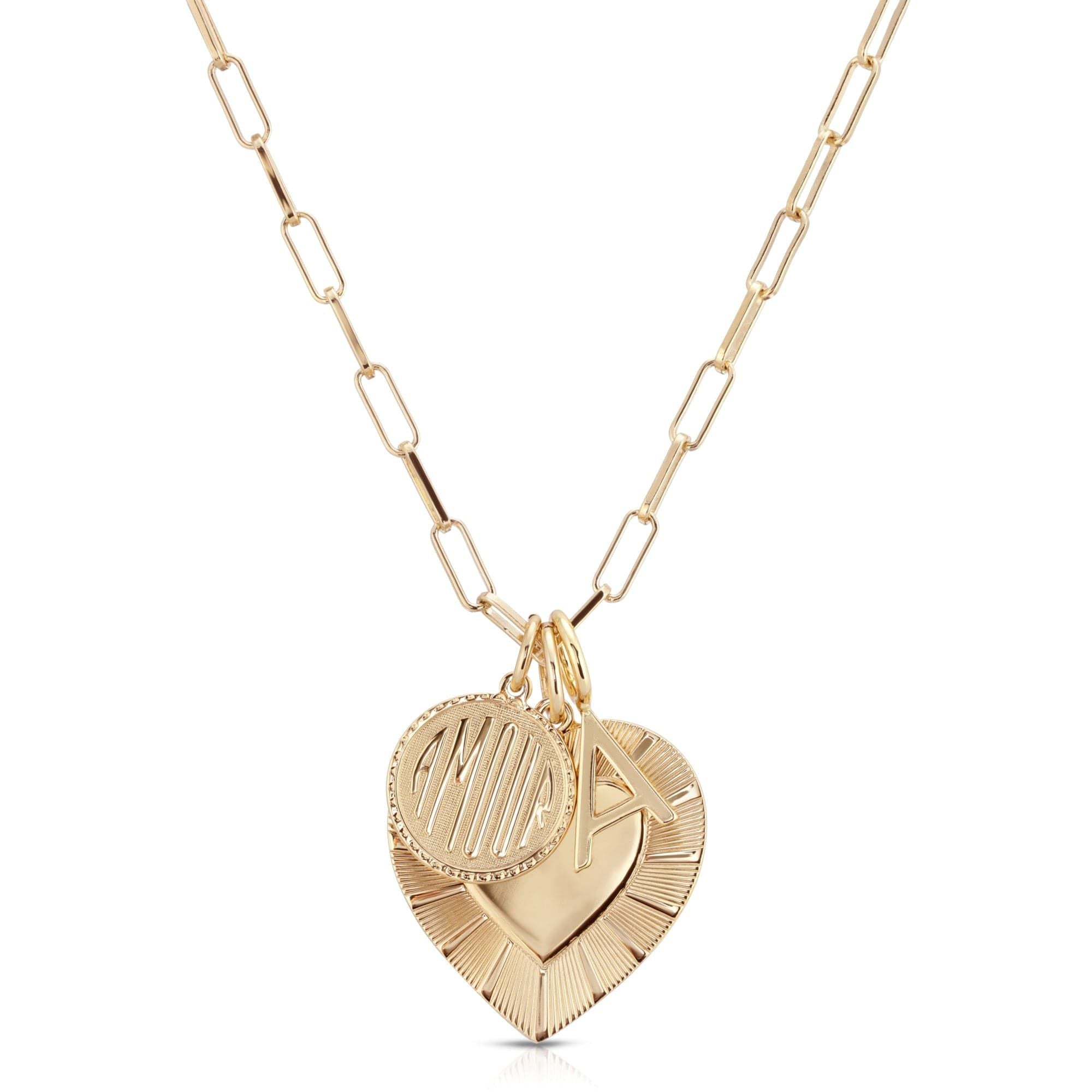 Gold Catalina Charm Necklace featuring delicate Hildegard and Anabelle pendants