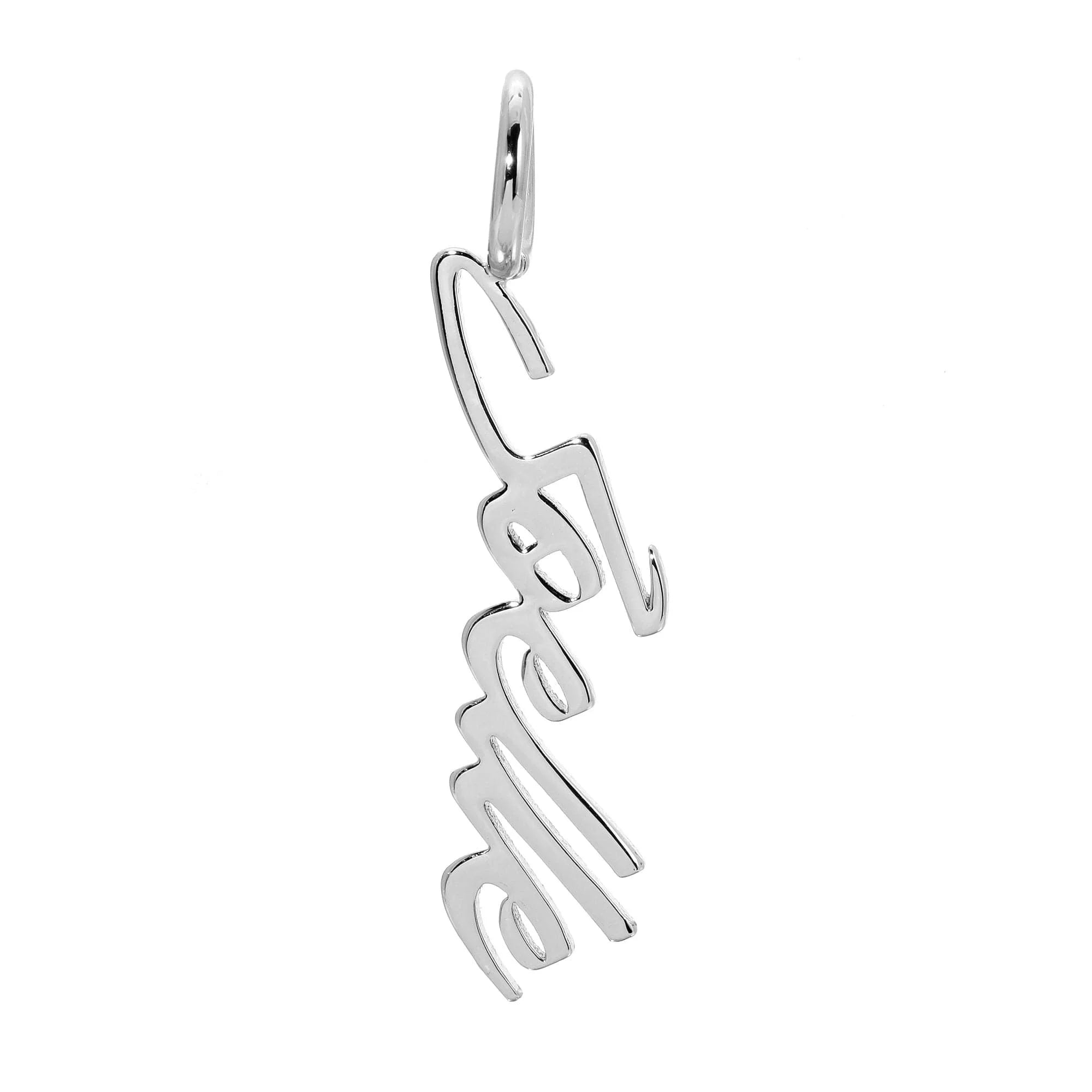 Silver cursive pendant for Custom Script Name Pendant jewelry piece