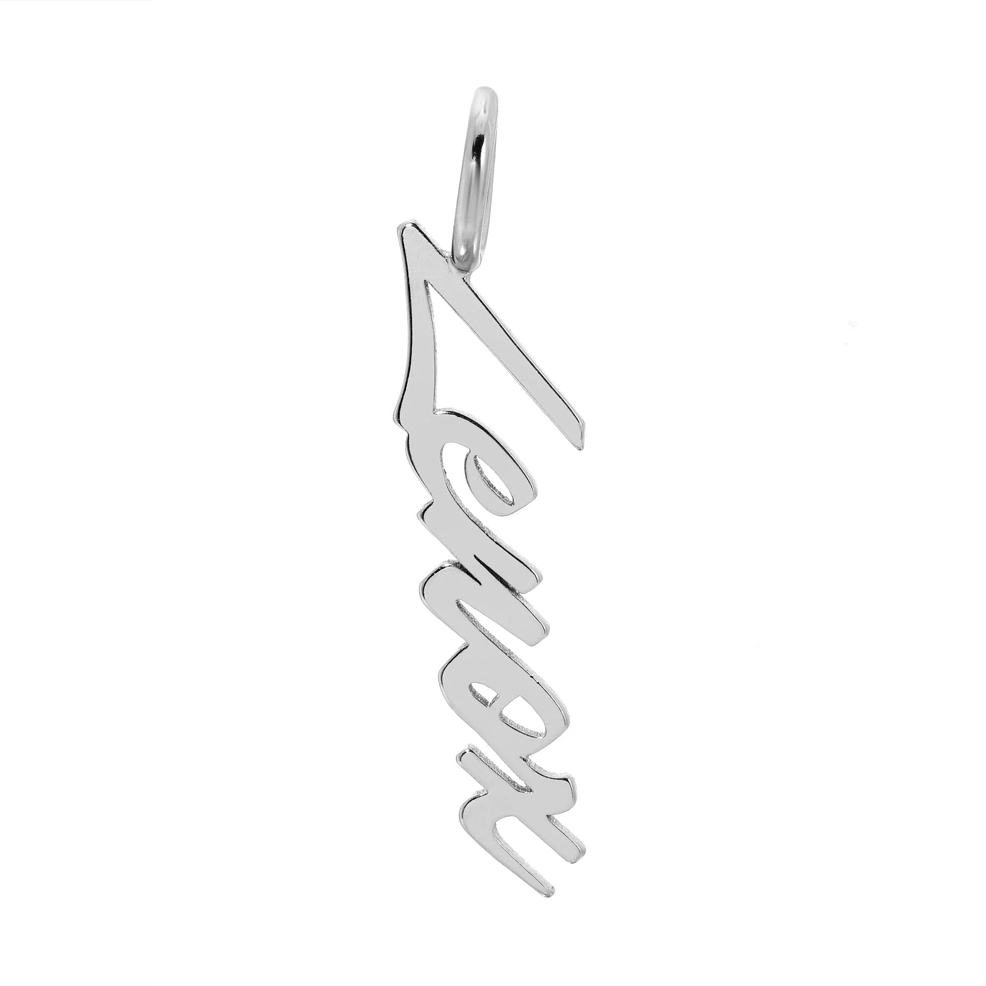 Silver name pendant from Custom Script Name Pendant collection for personalized jewelry