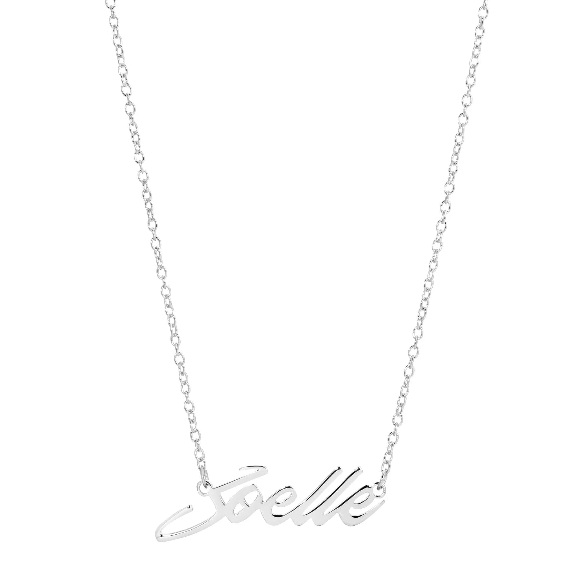 Silver name necklace from Custom Script Nameplate for a personalized look