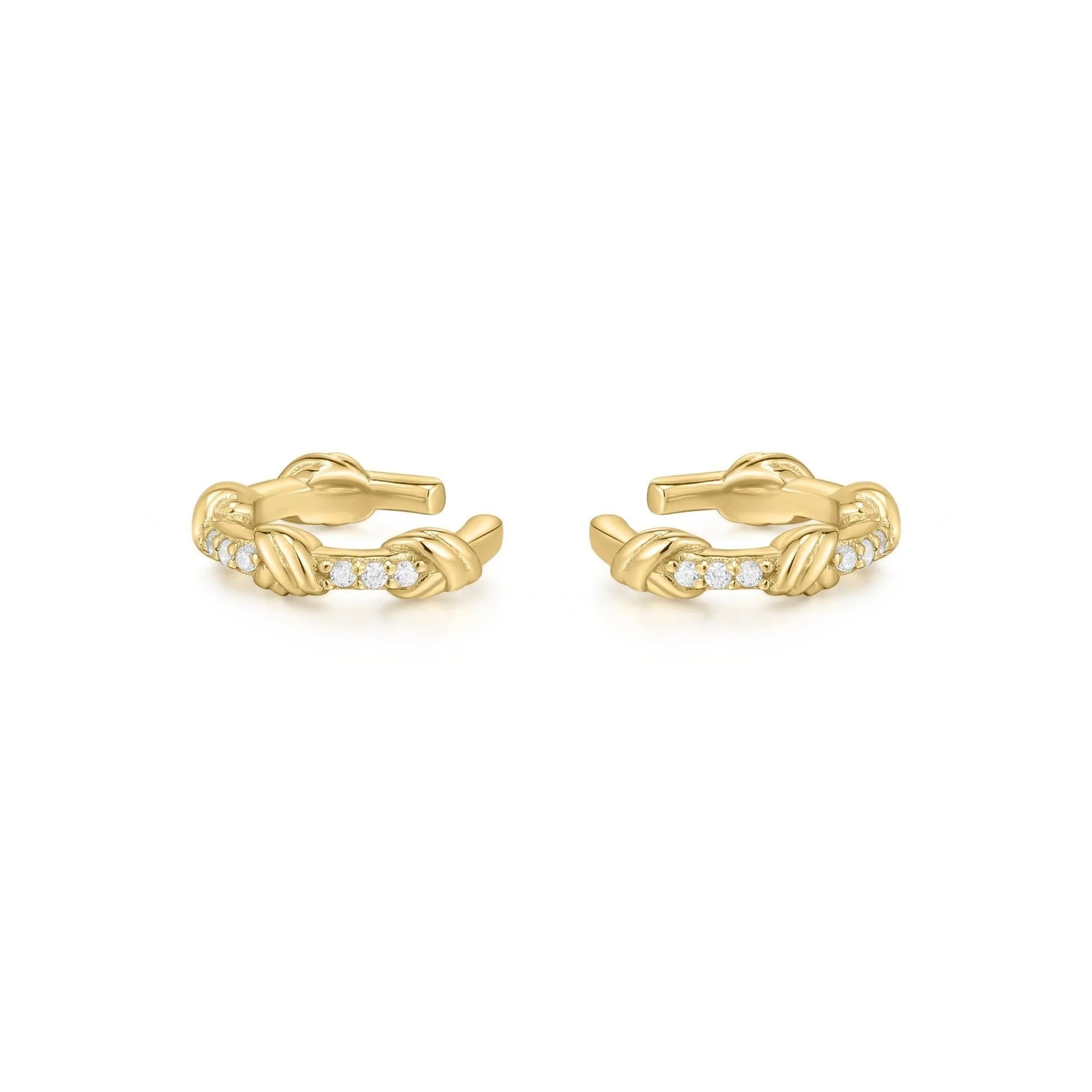 CZ Thin Knotted Ear Cuff - 14k Gold Vermeil / SINGLE - Ear cuffs