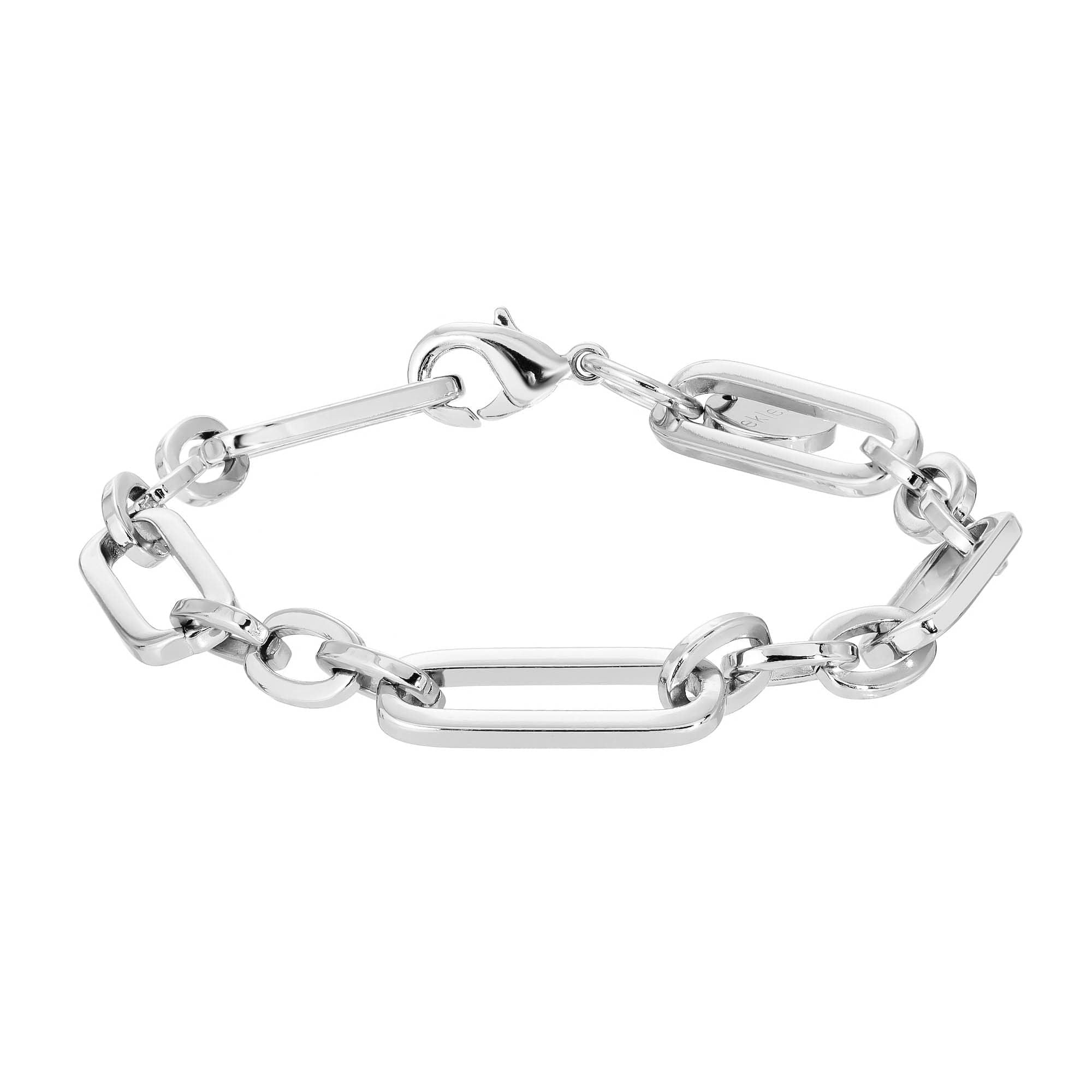 Silver chain-link Dean Bracelet featuring large multi link chain and 8mm wide largest link