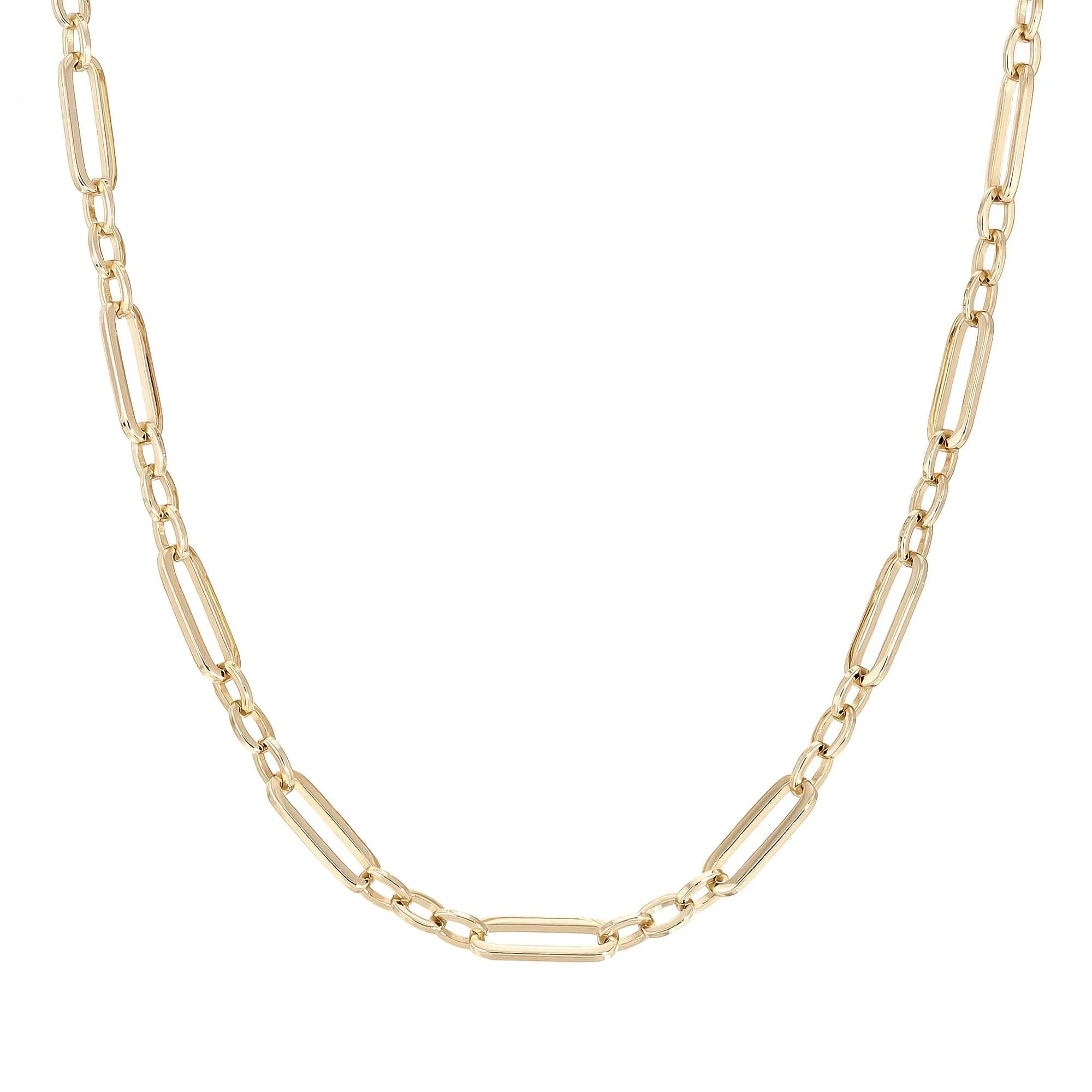 Dean Necklace featuring a gold-tone multi-link chain made from recycled brass