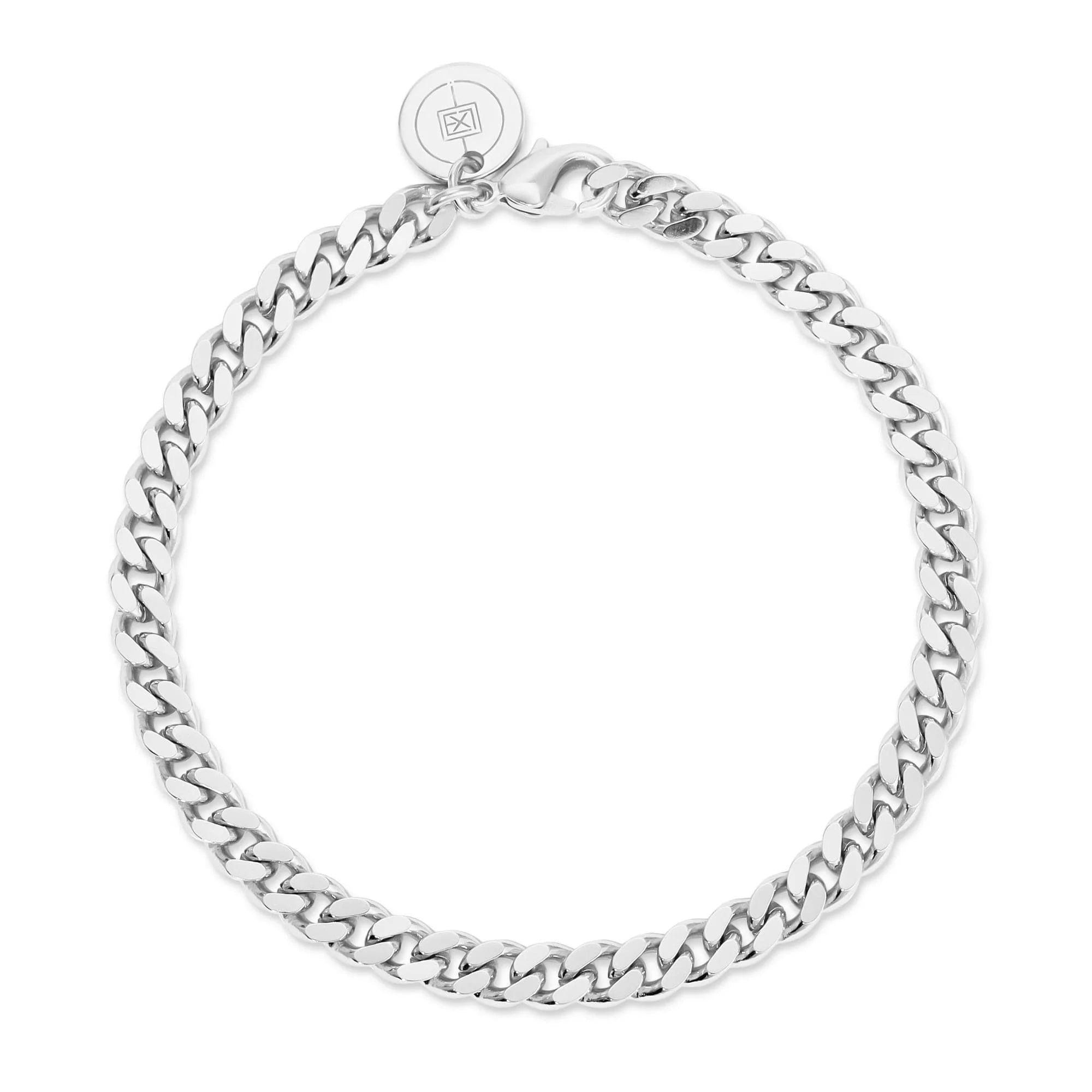 Silver curb chain bracelet perfect as Micro Link Curb Chain Anklet style accessory