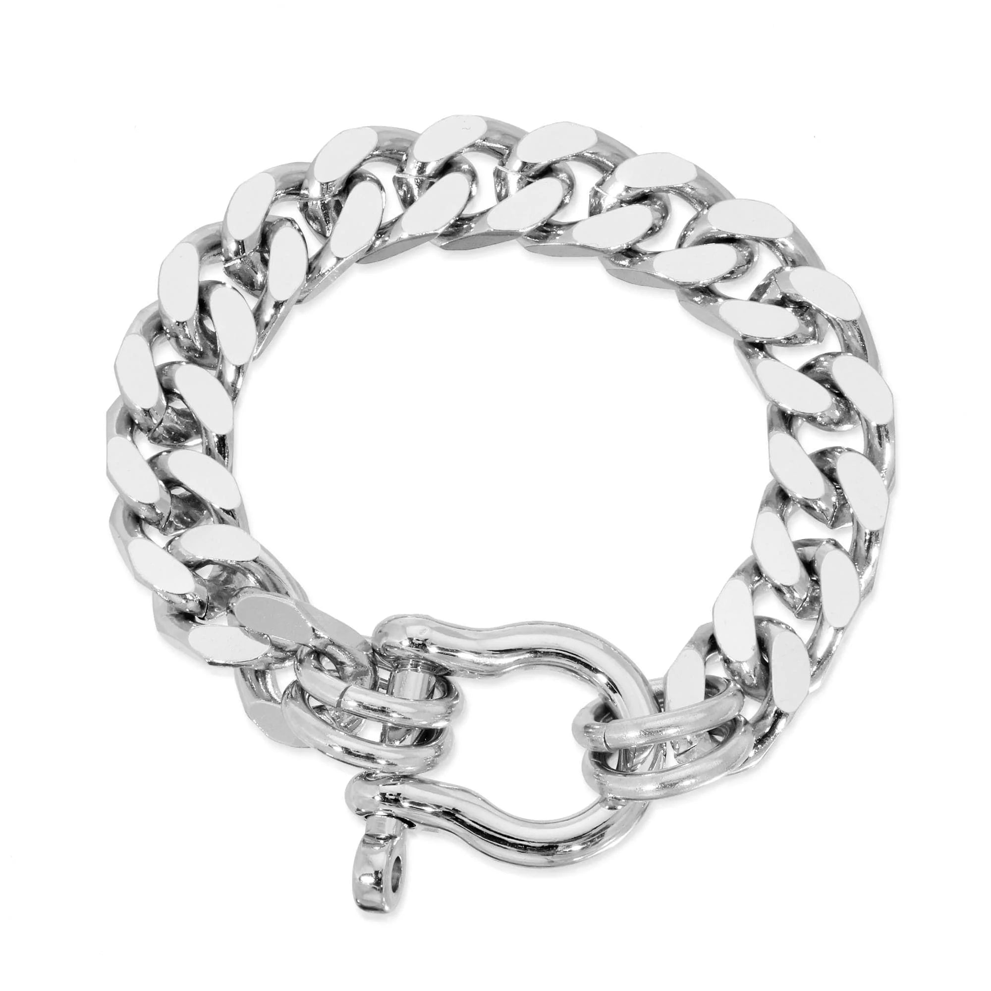 Silver chain bracelet with shackle clasp from Roxy Anklet, trendy beach style accessory