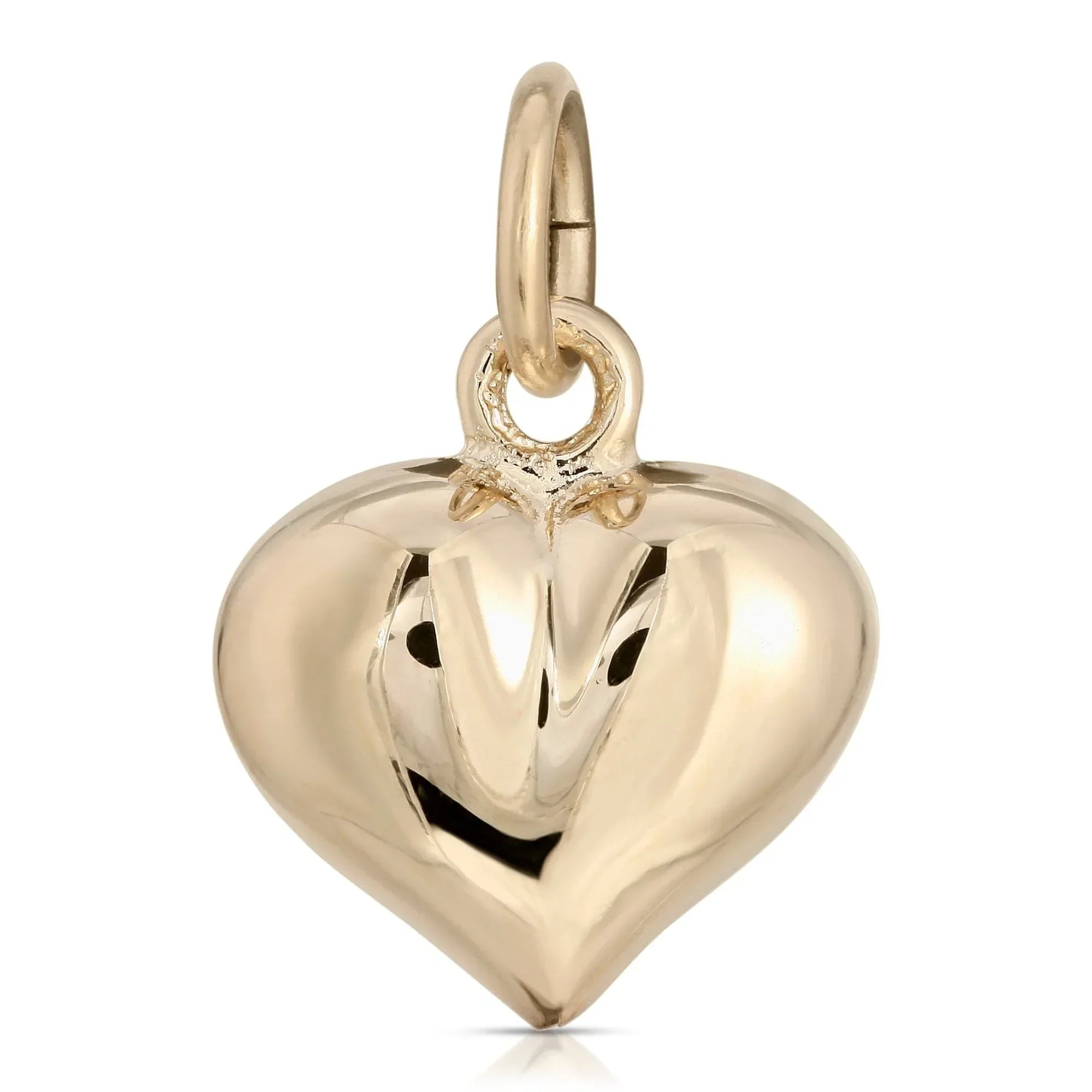 Gold heart charm from Benny Puffy Heart Charm jewelry collection