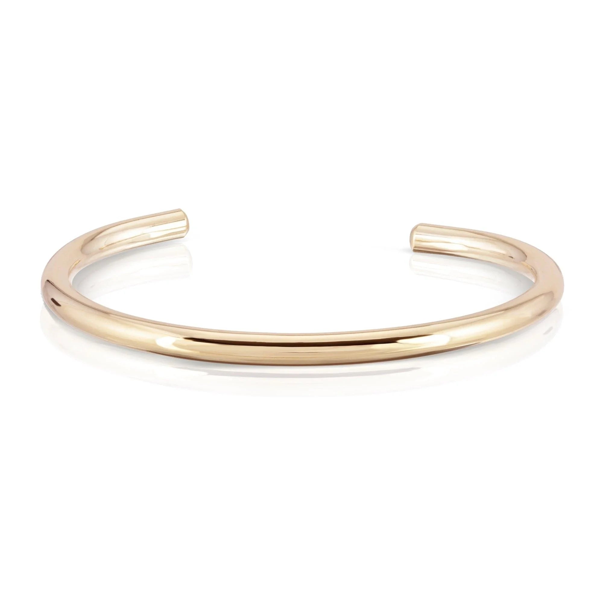 Gold-colored open cuff bracelet from the Simple Round Cuff collection