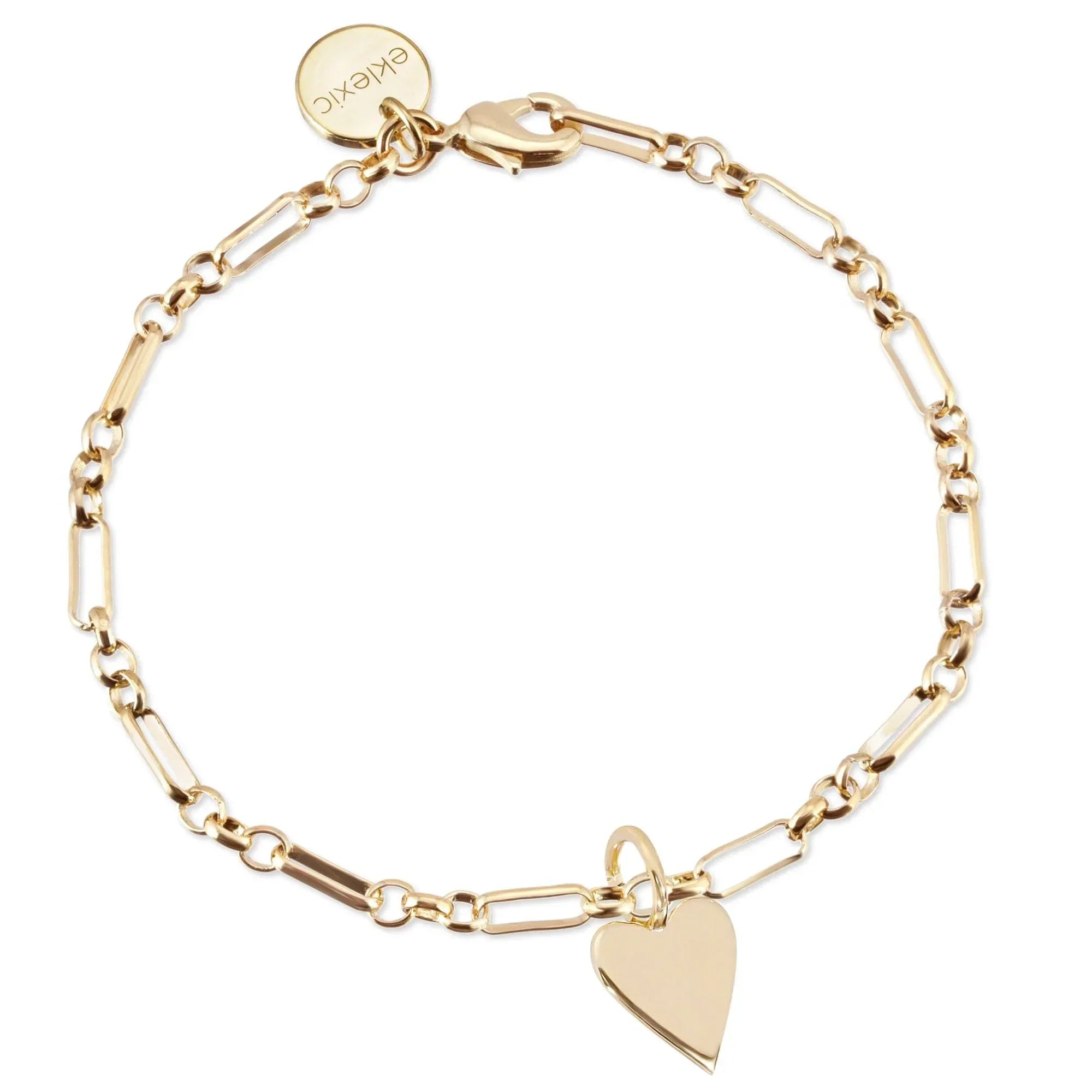 Gold-toned chain bracelet with Heart Charm from Small Helena & Small Multi Link Collection