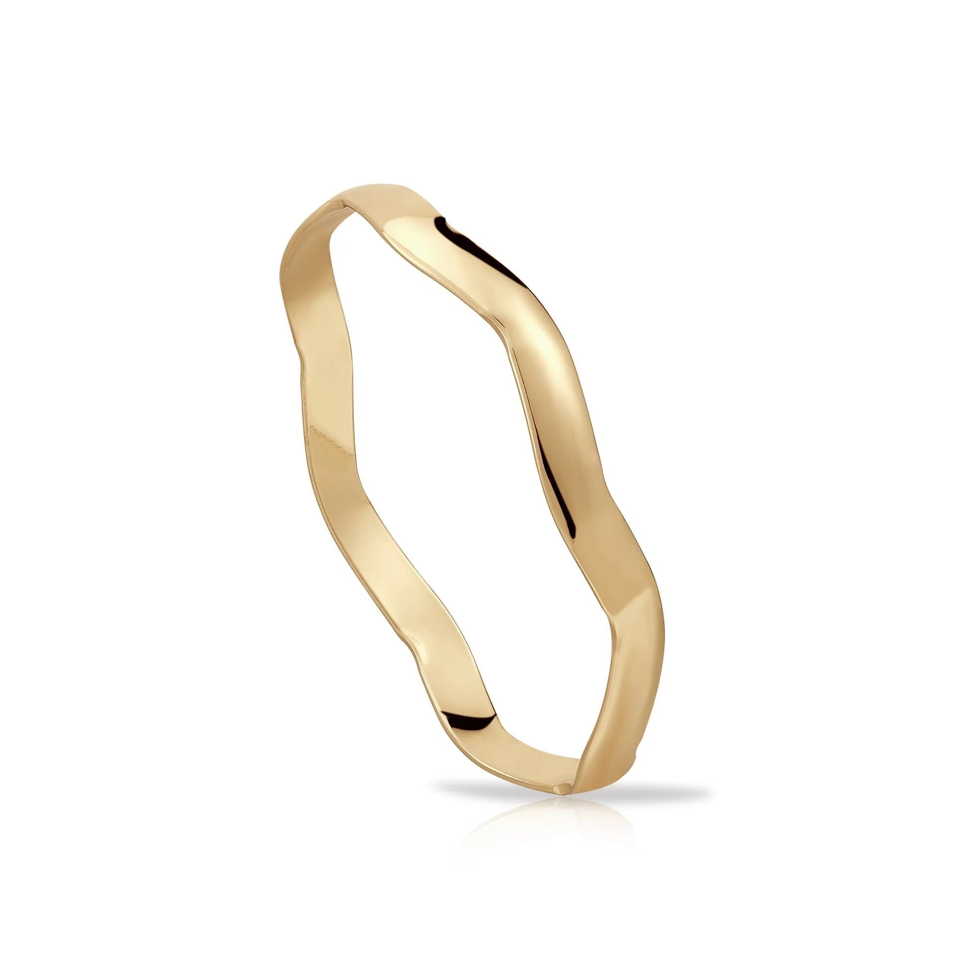 Gold Wavy Ring from Wavy Bangle collection showcasing stylish wavy design