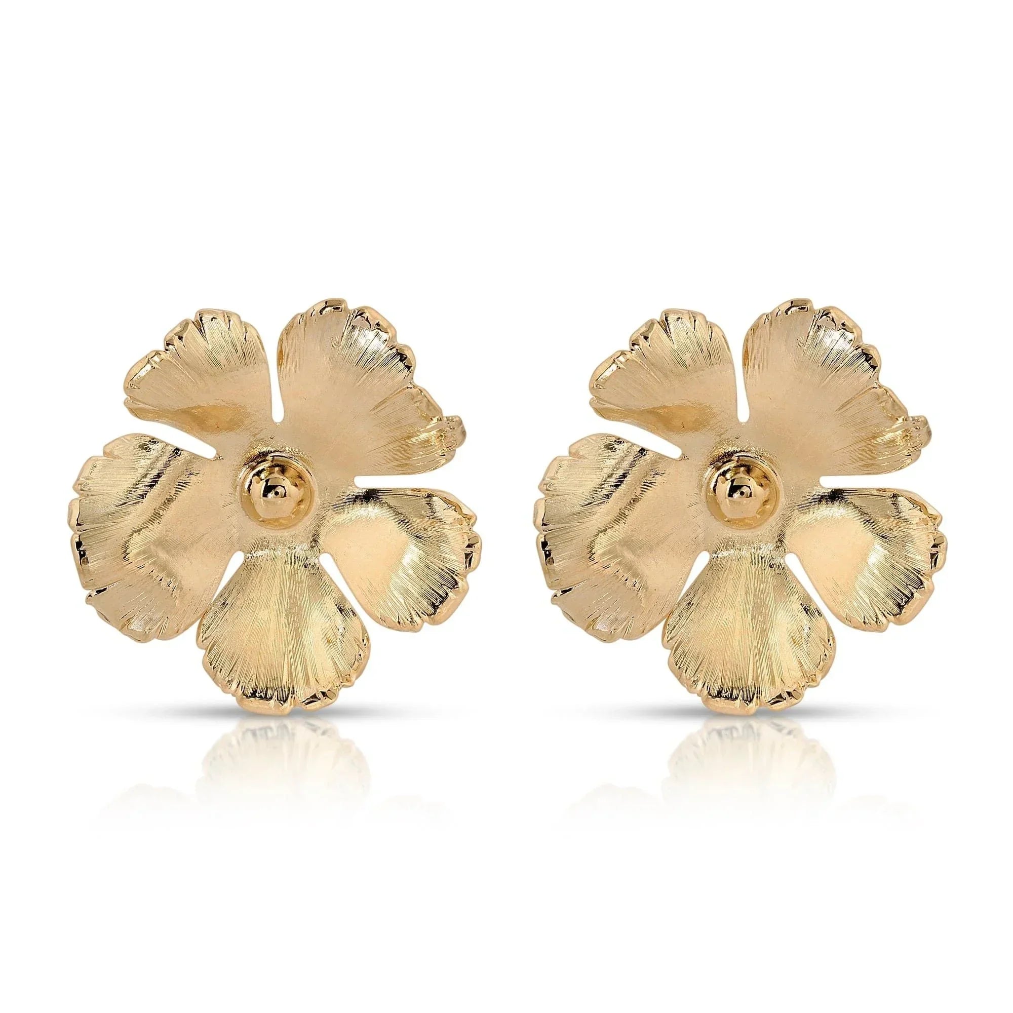 Gold flower earrings from Bradley Earrings perfect for your style