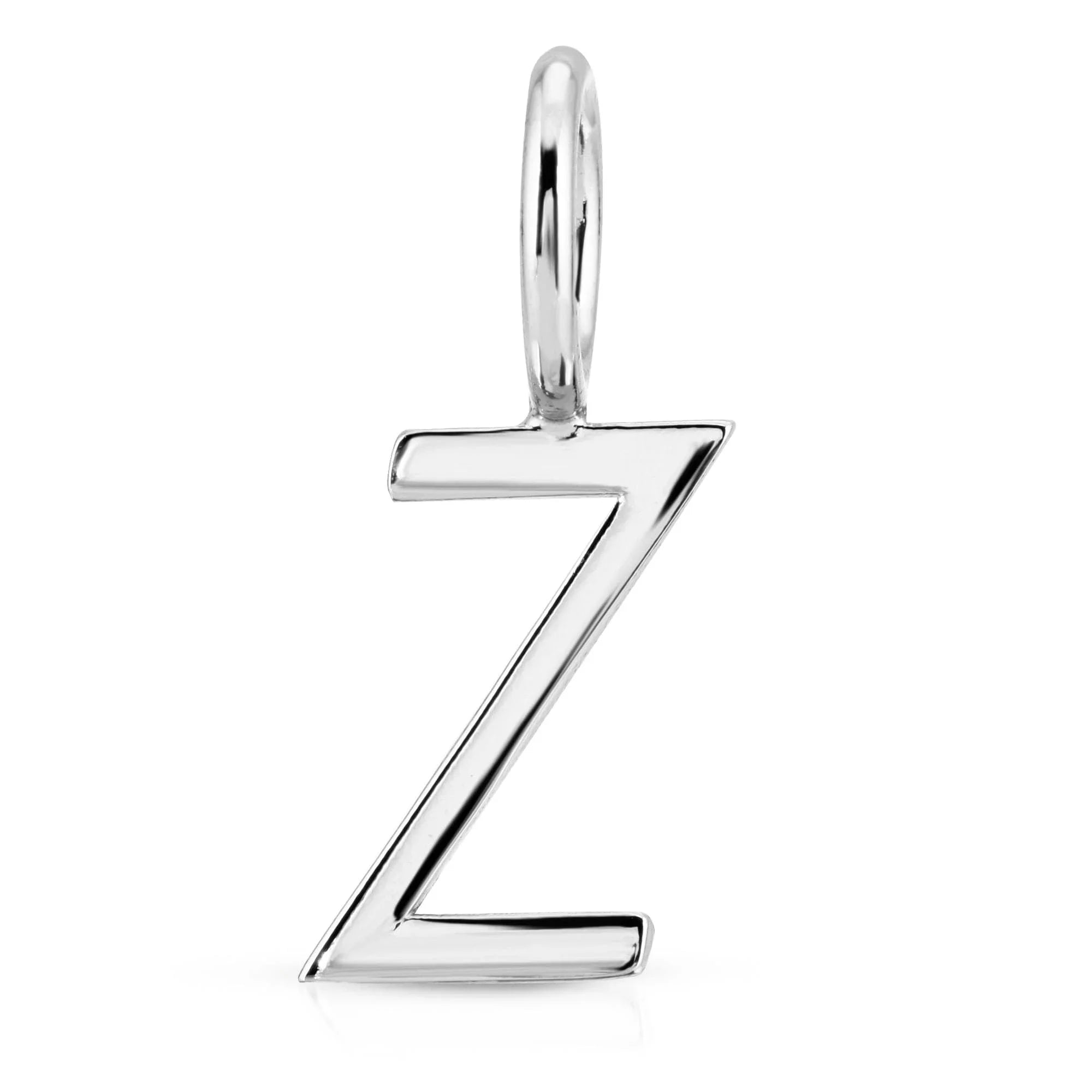 Silver letter Z pendant from Silver Essential Letters jewelry collection