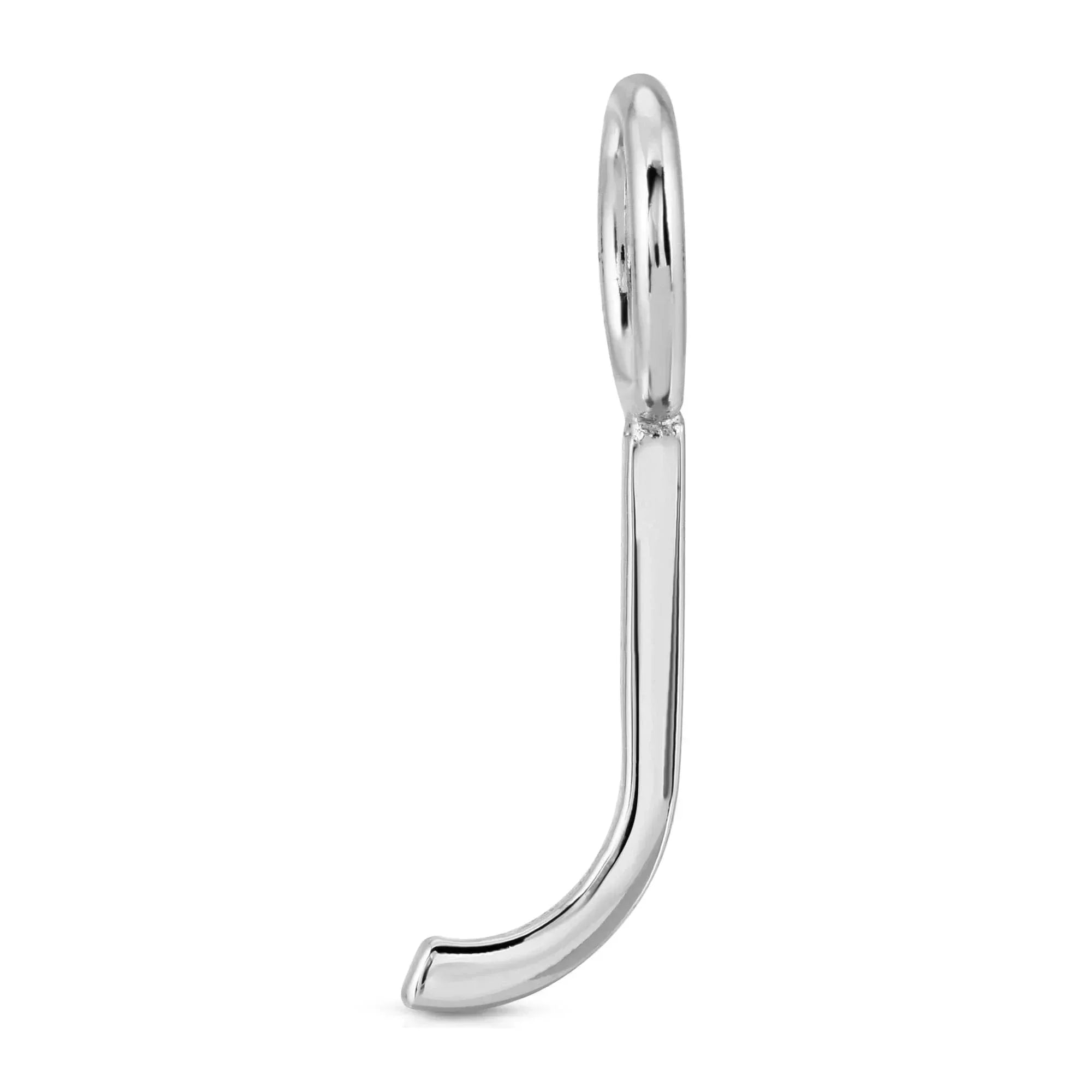 Silver letter J pendant from Silver Essential Letters showing cool jewelry style