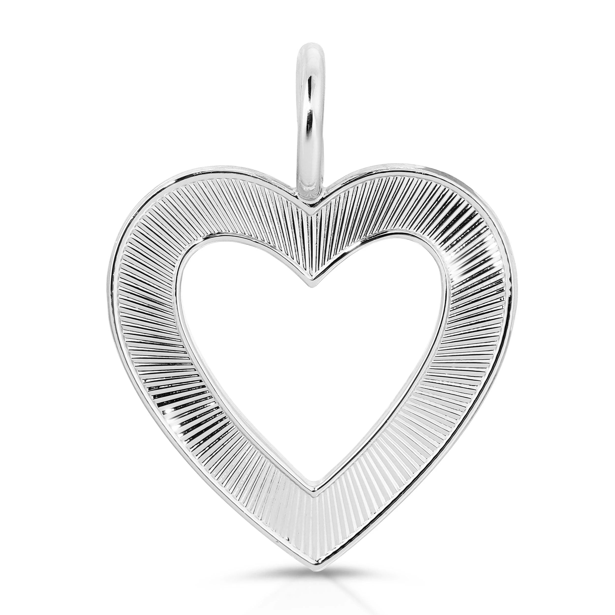 Silver heart pendant from Hannah Open Heart Pendant jewelry piece