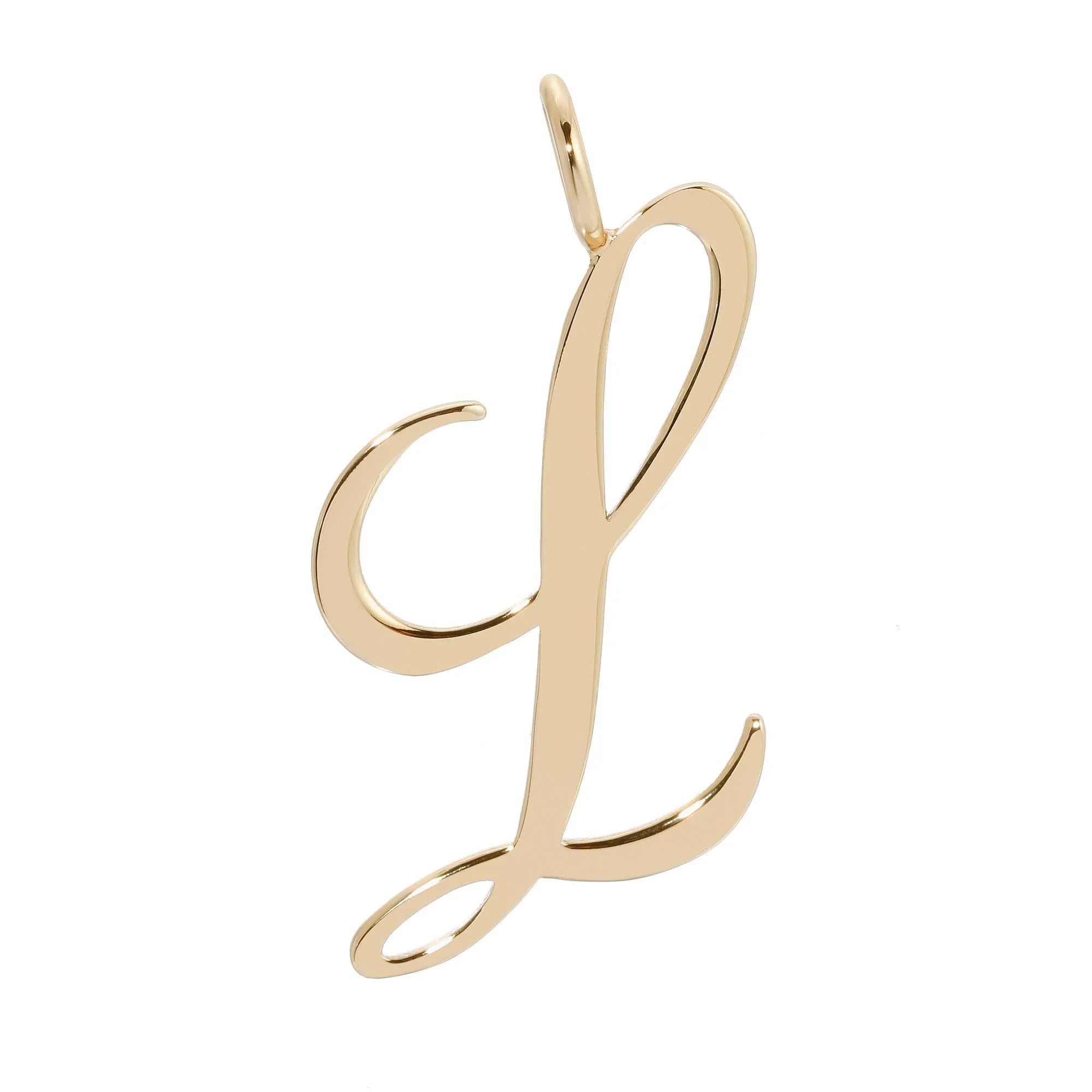 Gold cursive Letter L pendant from Large Letter Pendants, stylish jewelry piece