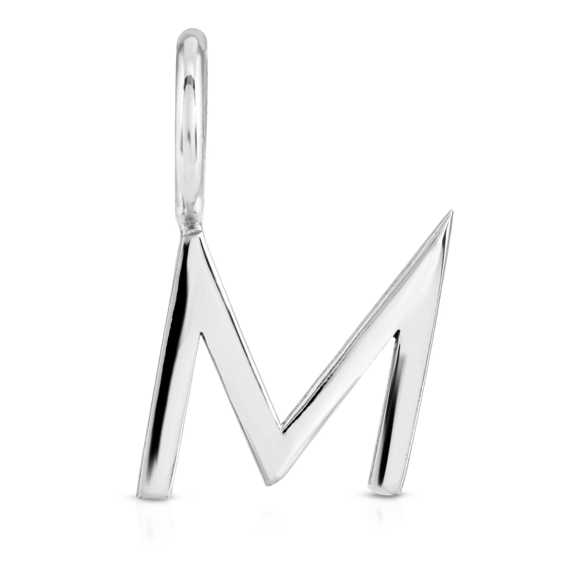 Shiny Silver Letter M Pendant from Silver Essential Letters collection