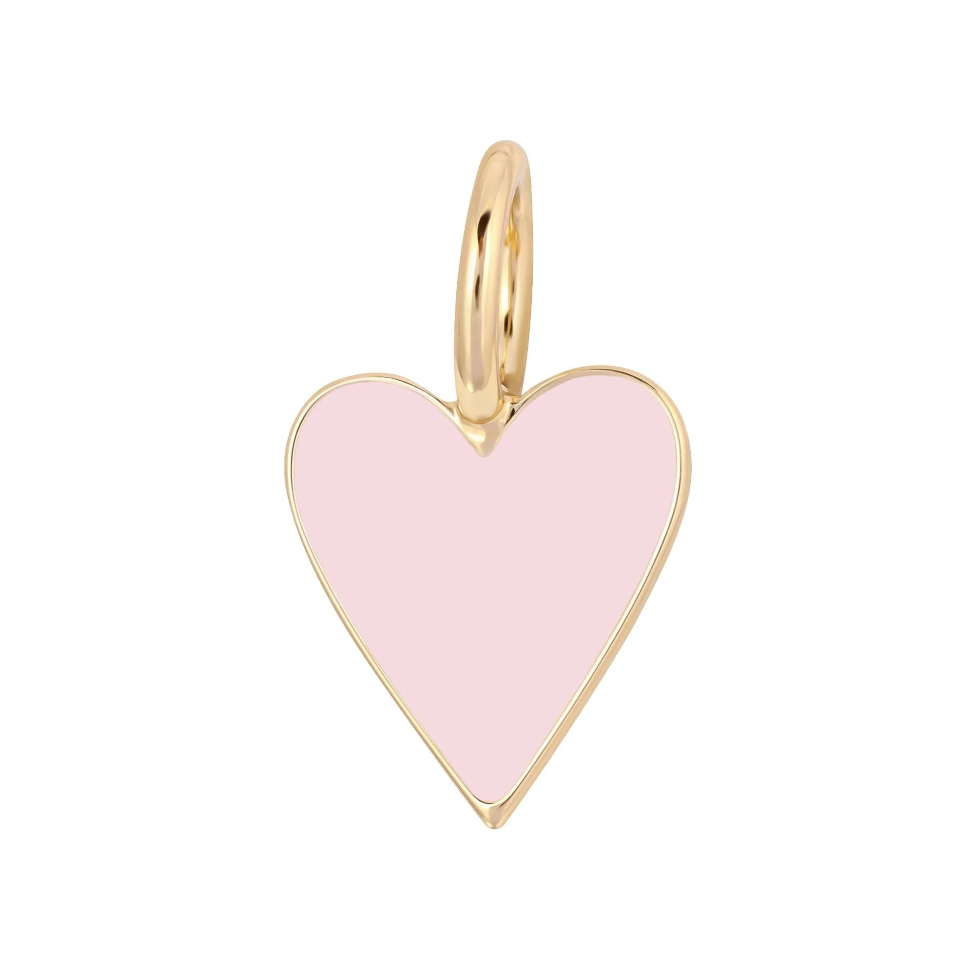 Gold and pink heart pendant from Small Enamel Helena Pendant collection