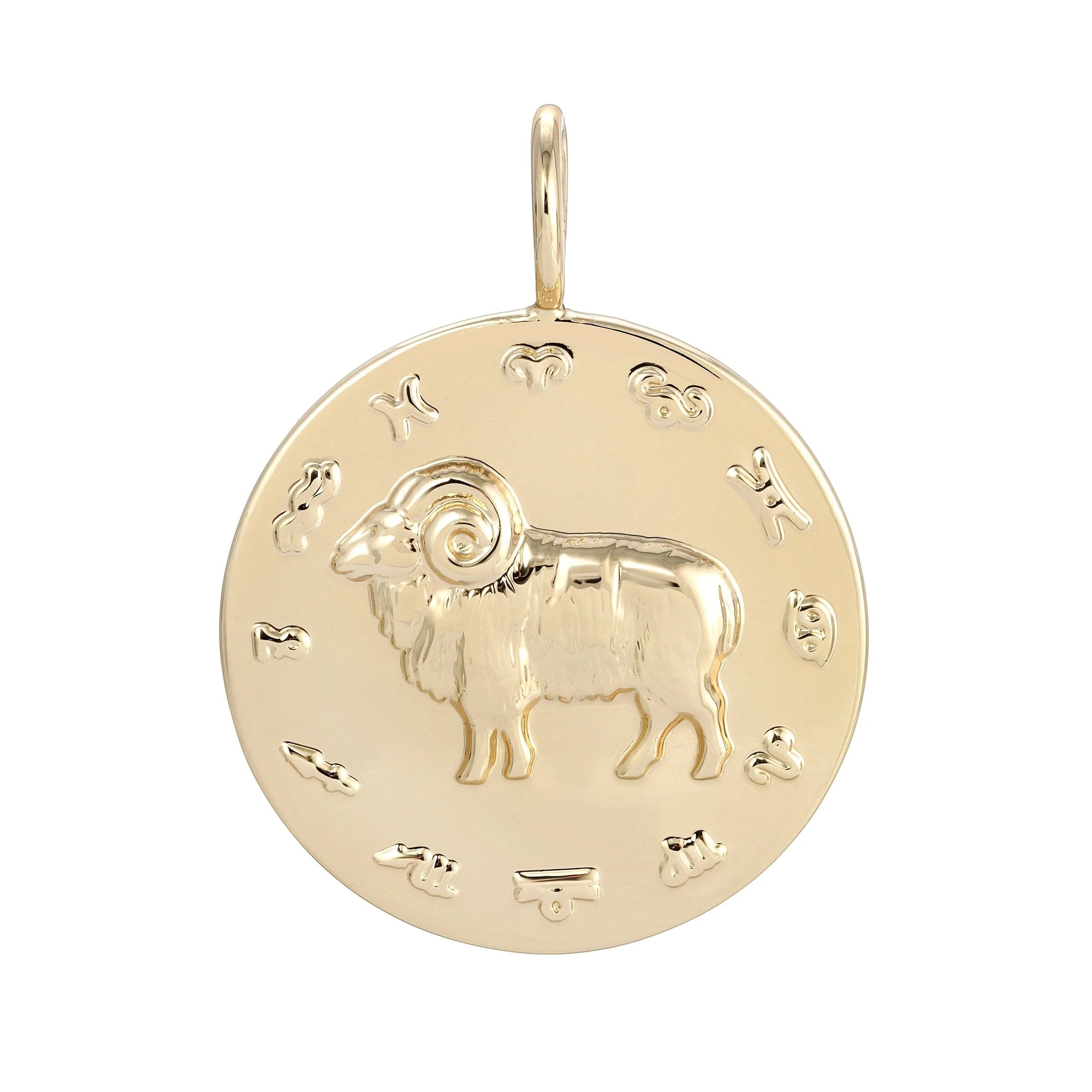 Gold Aries zodiac pendant necklace, perfect for your zodiac jewelry collection
