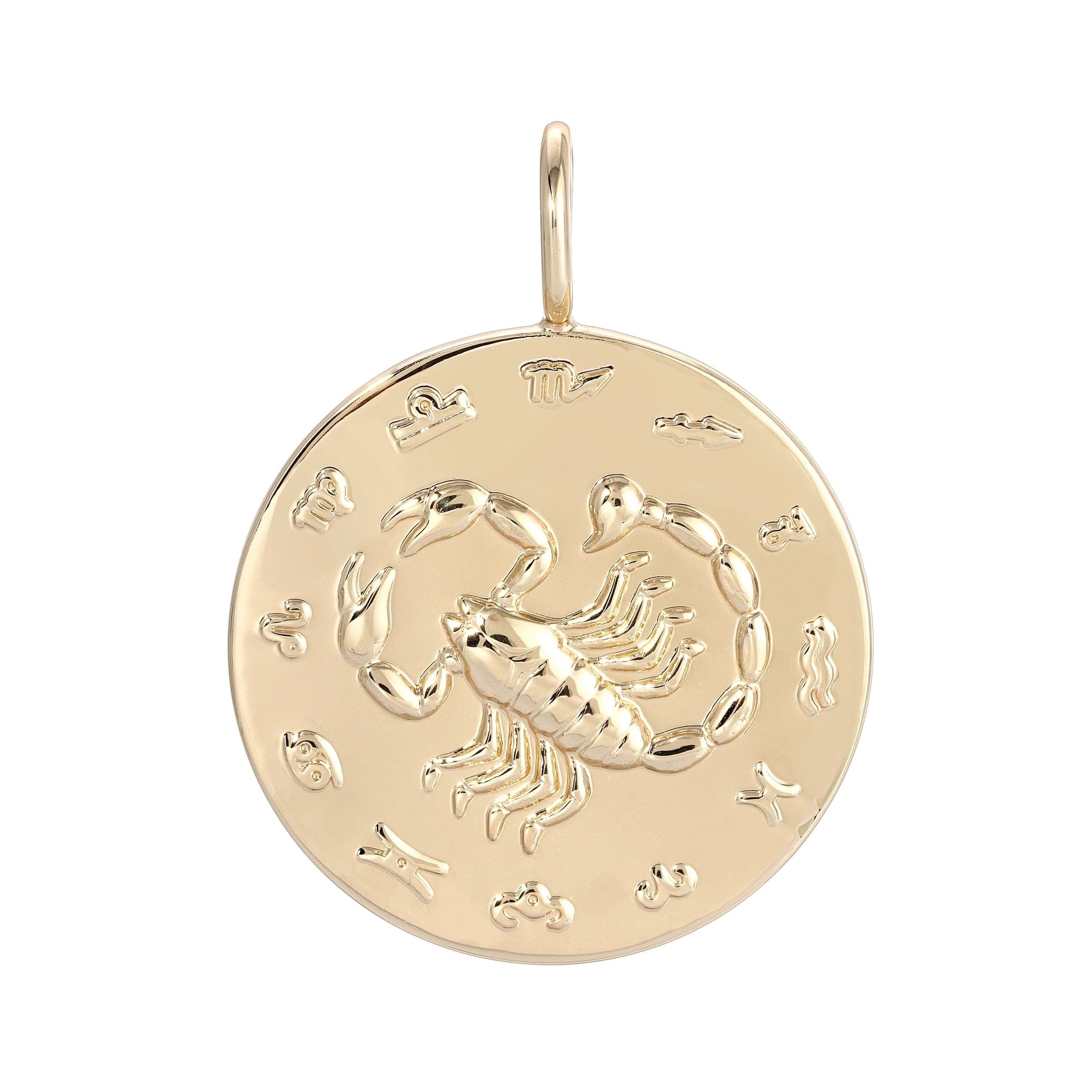 Gold Zodiac Scorpio Pendant displayed in the Zodiac Pendant Scorpio jewelry product
