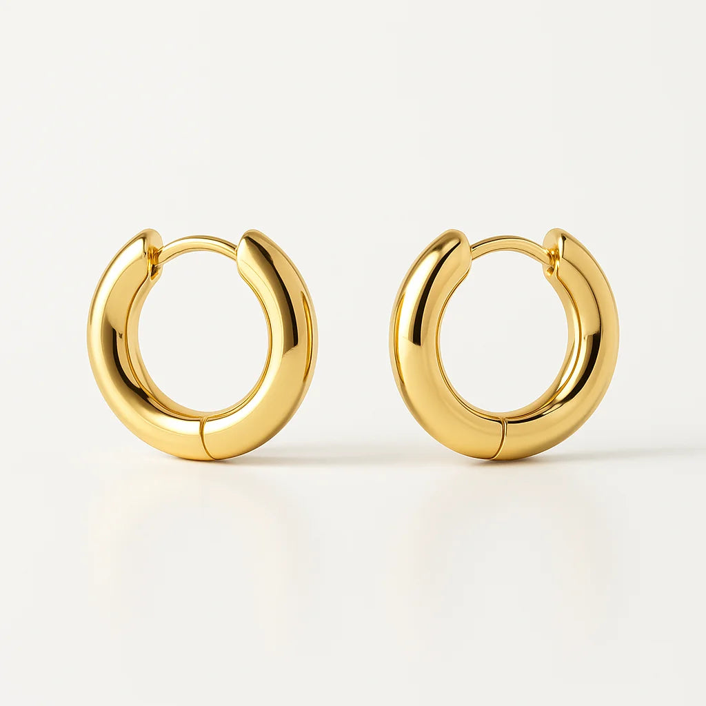 Chunky Huggie Hoop Earrings Gold Hoop Earrings