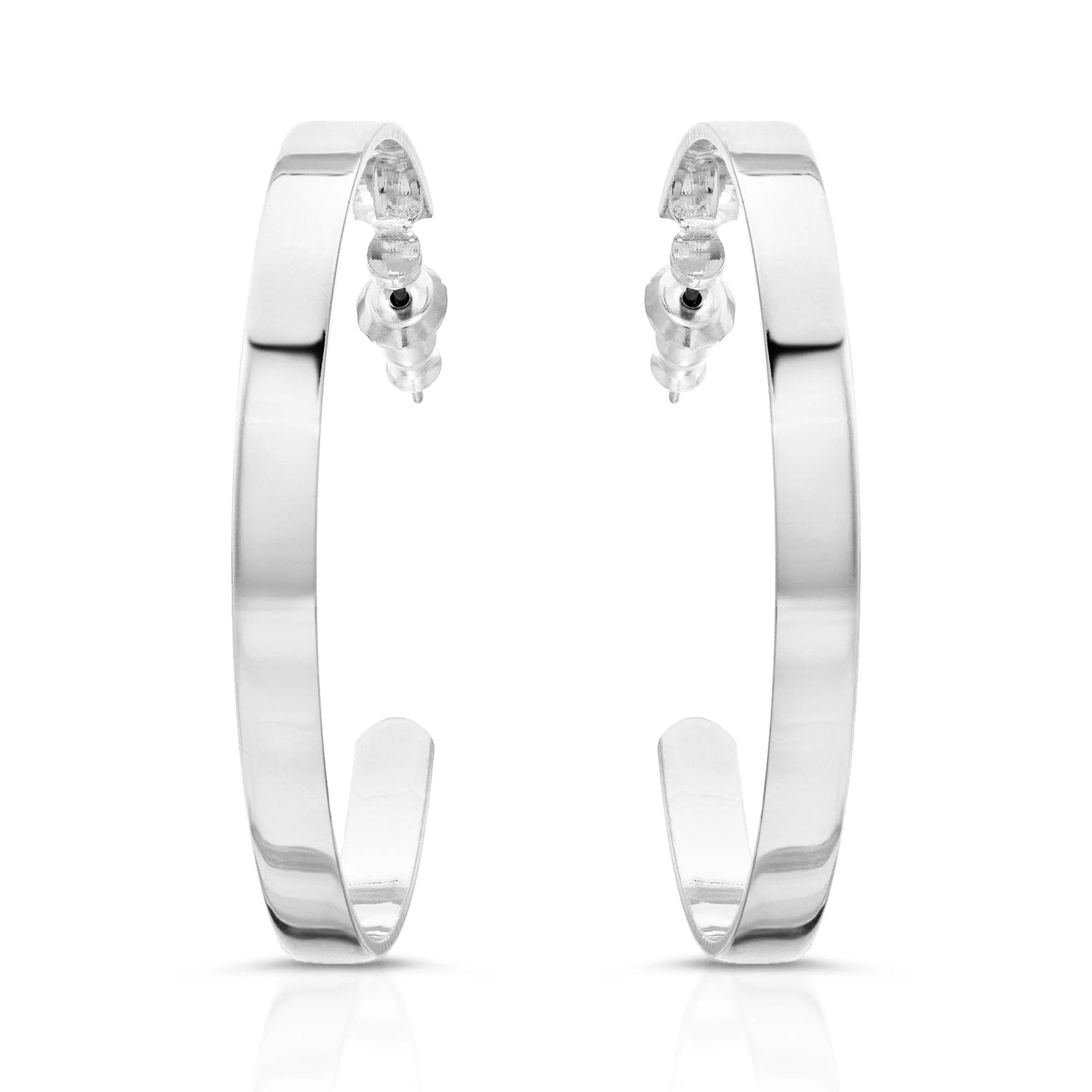 Silver hoop earrings 2.5 inch Isla Hoops stylish and perfect for everyday wear