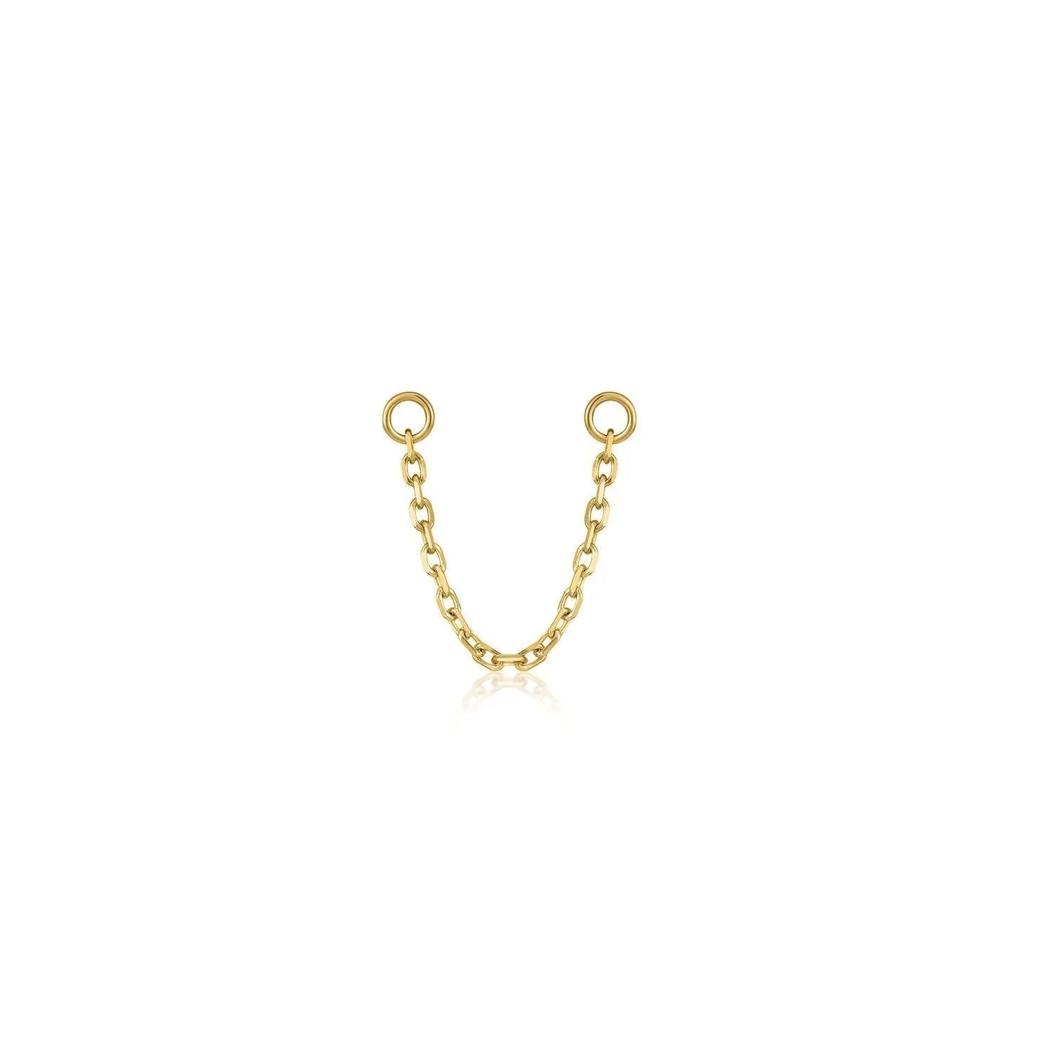 Gold chain earring connector attached to 25mm Chain Link Earring Charm showing style and quality