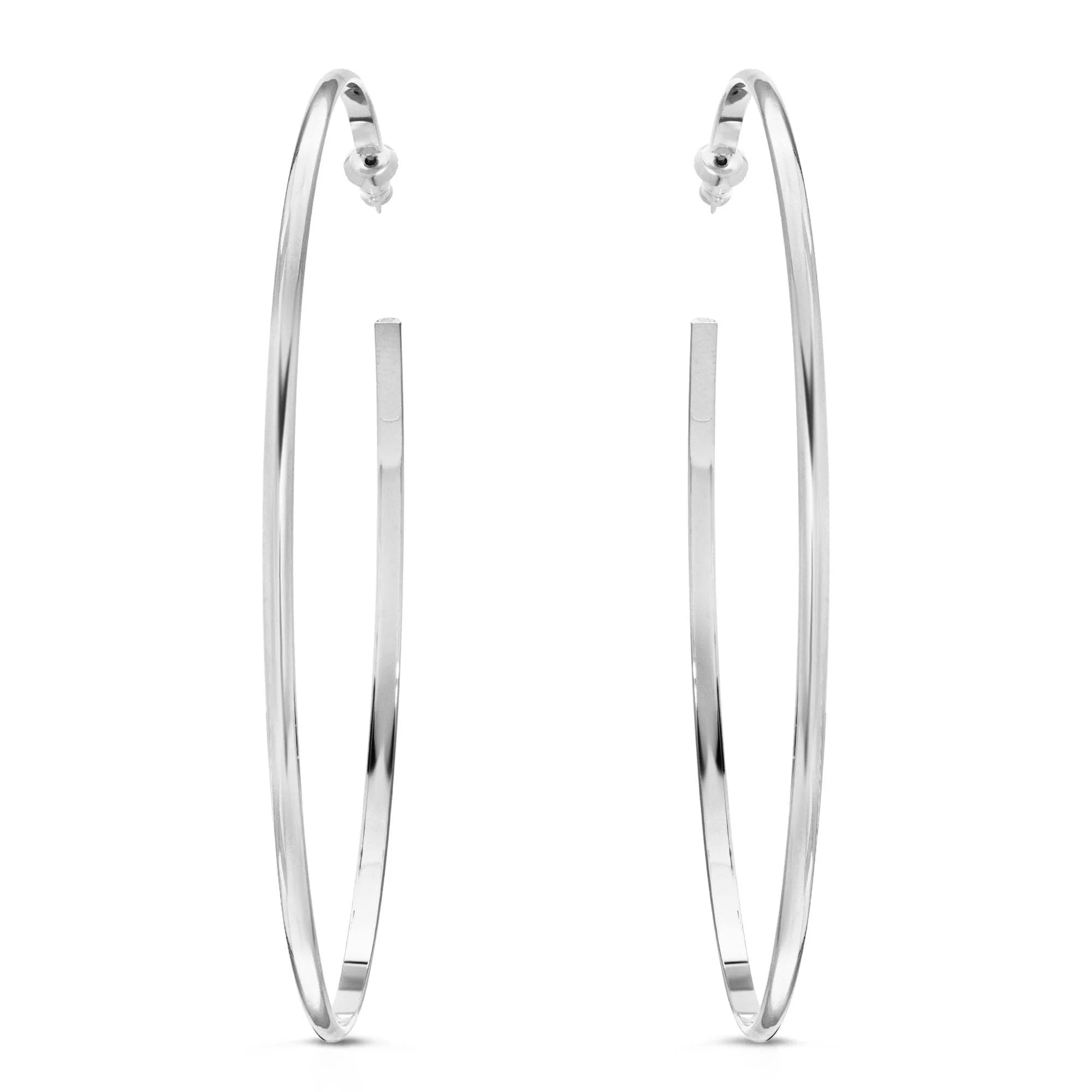 Silver hoop earrings called Hannah Hoops perfect for a stylish look