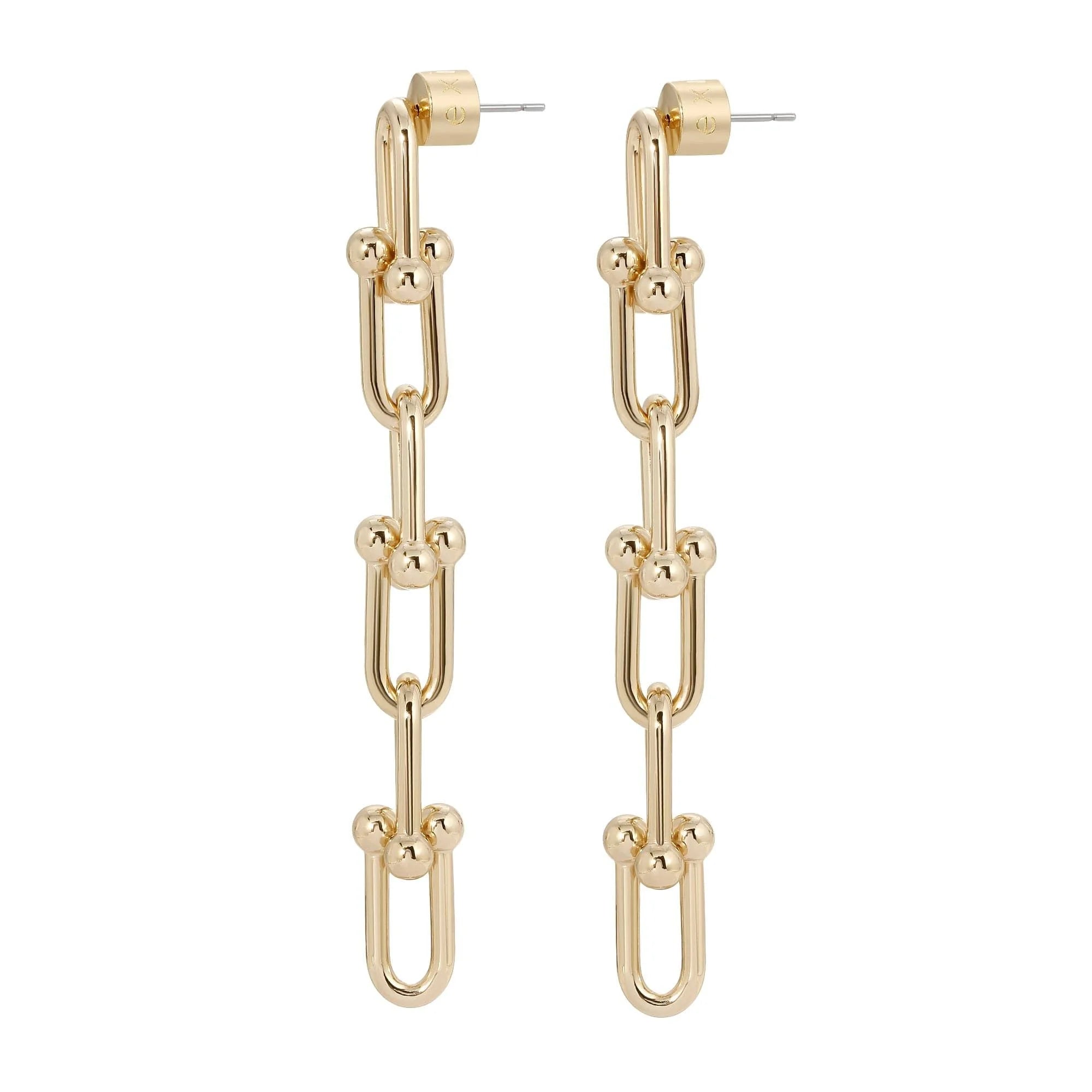 Gold-toned chain-link earrings from Margaux 6 Link Drop Earrings collection