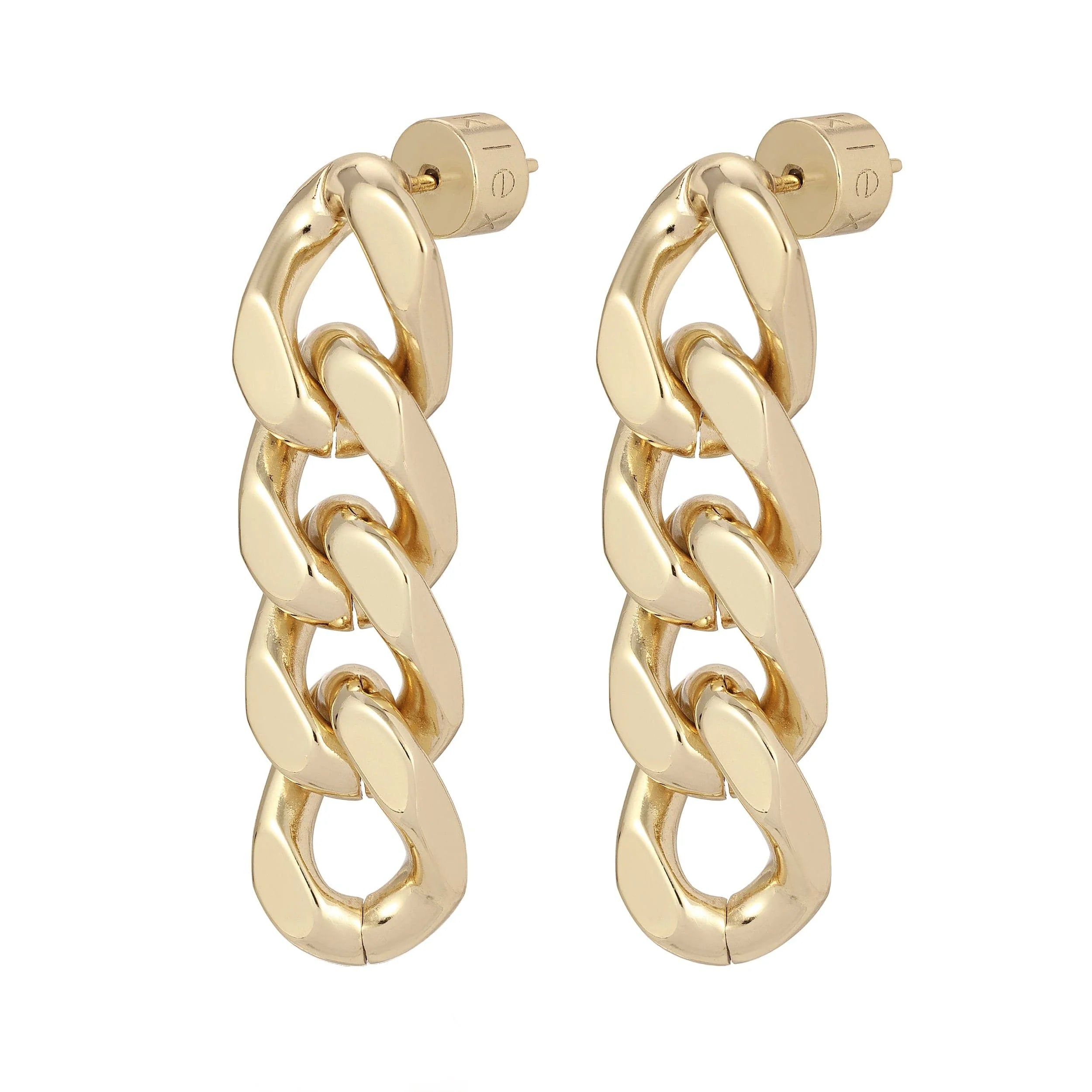 Gold chain-link earrings from Taraji 4 Link Drop Earrings collection