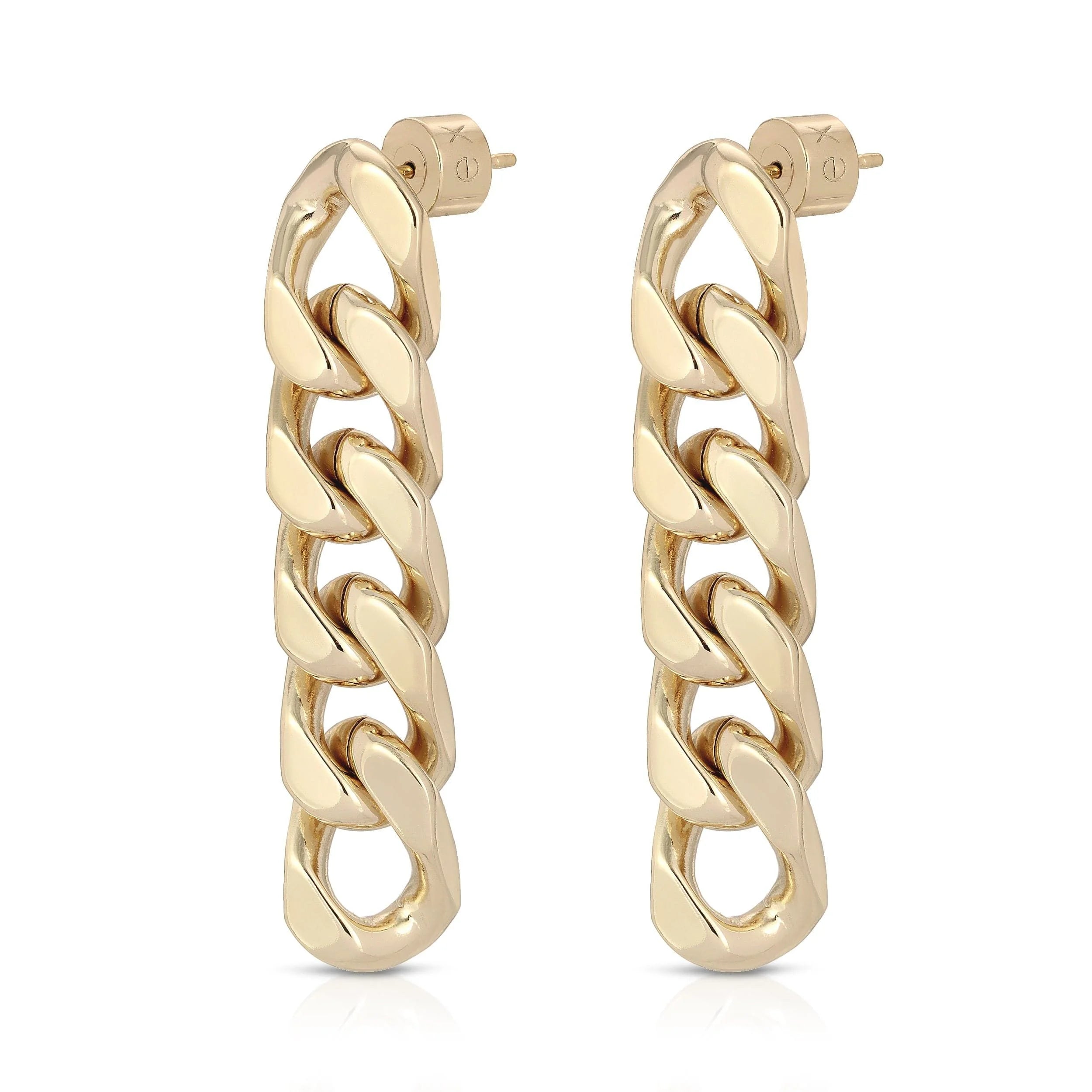 Gold chain-link earrings from Taraji 5 Link Drop Earrings collection