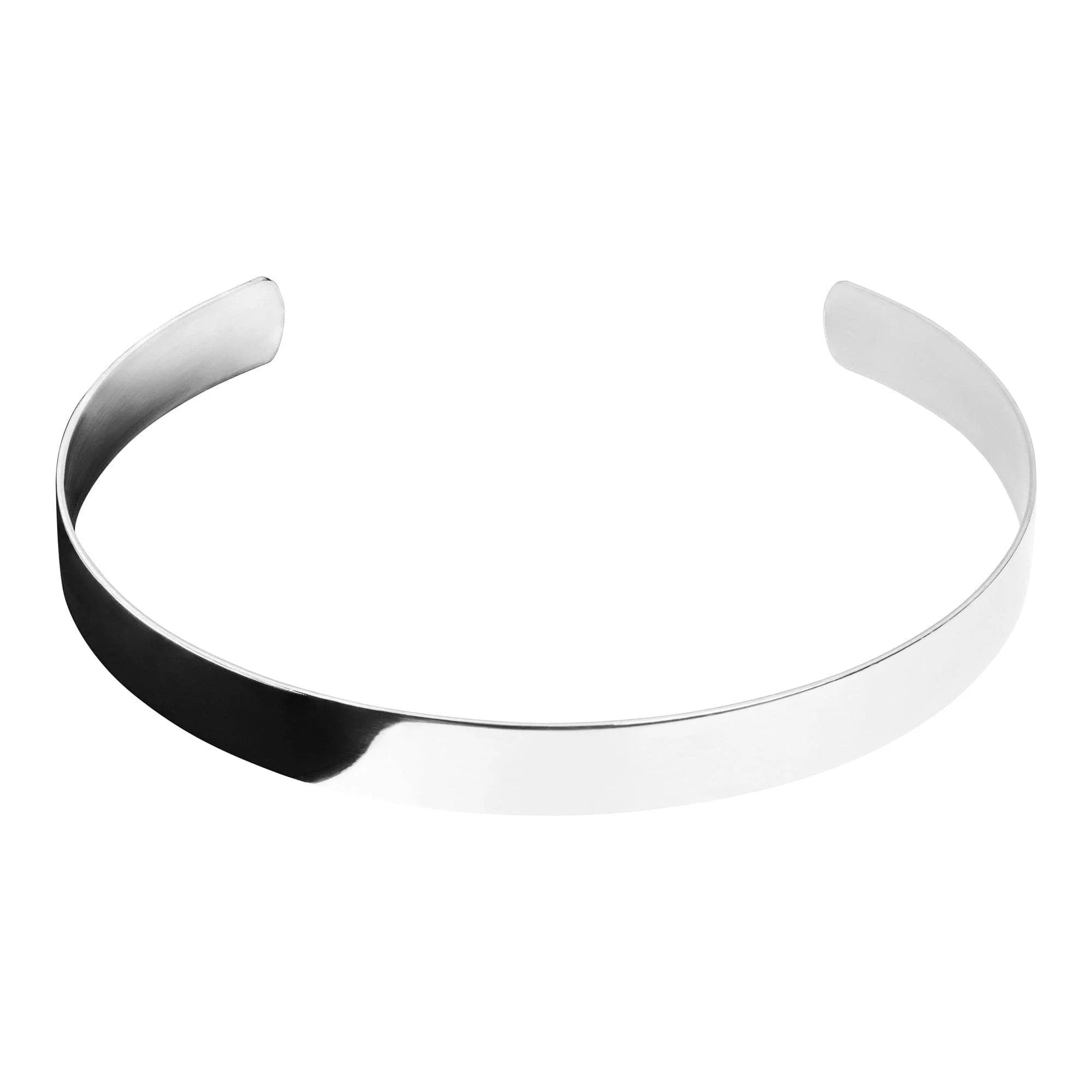Shiny polished silver choker necklace from the 1/2 Inch Collar collection