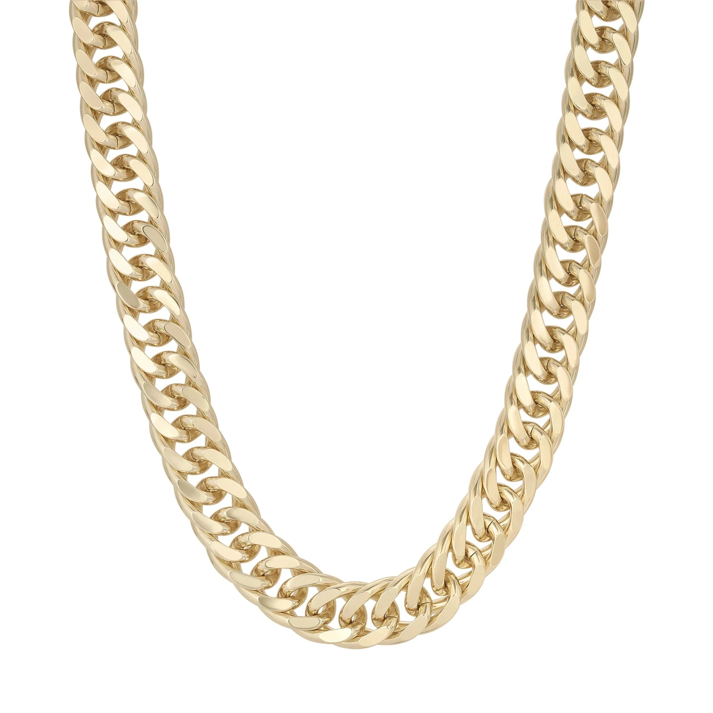 Arya Necklace featuring a shiny gold curb chain for stylish jewelry lovers