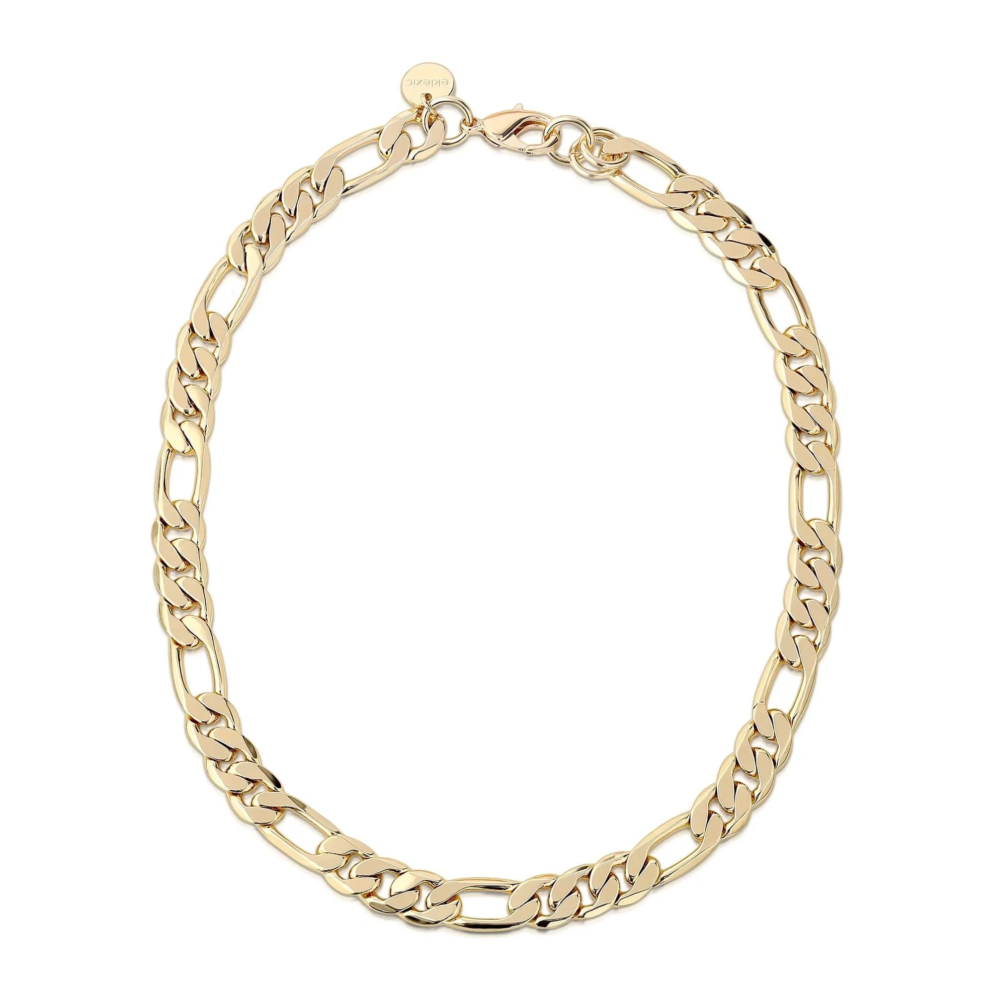 Gold-toned Figaro chain necklace from the Axel Necklace collection, stylish and shiny