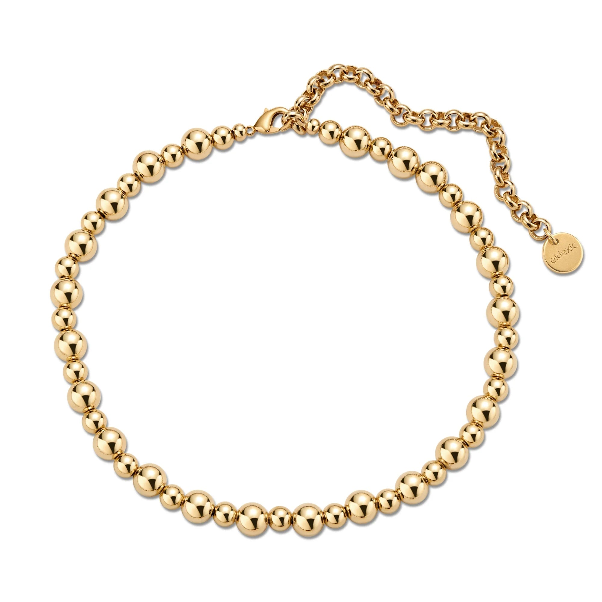 Gold-toned beaded necklace with chain extender from Beau Bead Necklace product