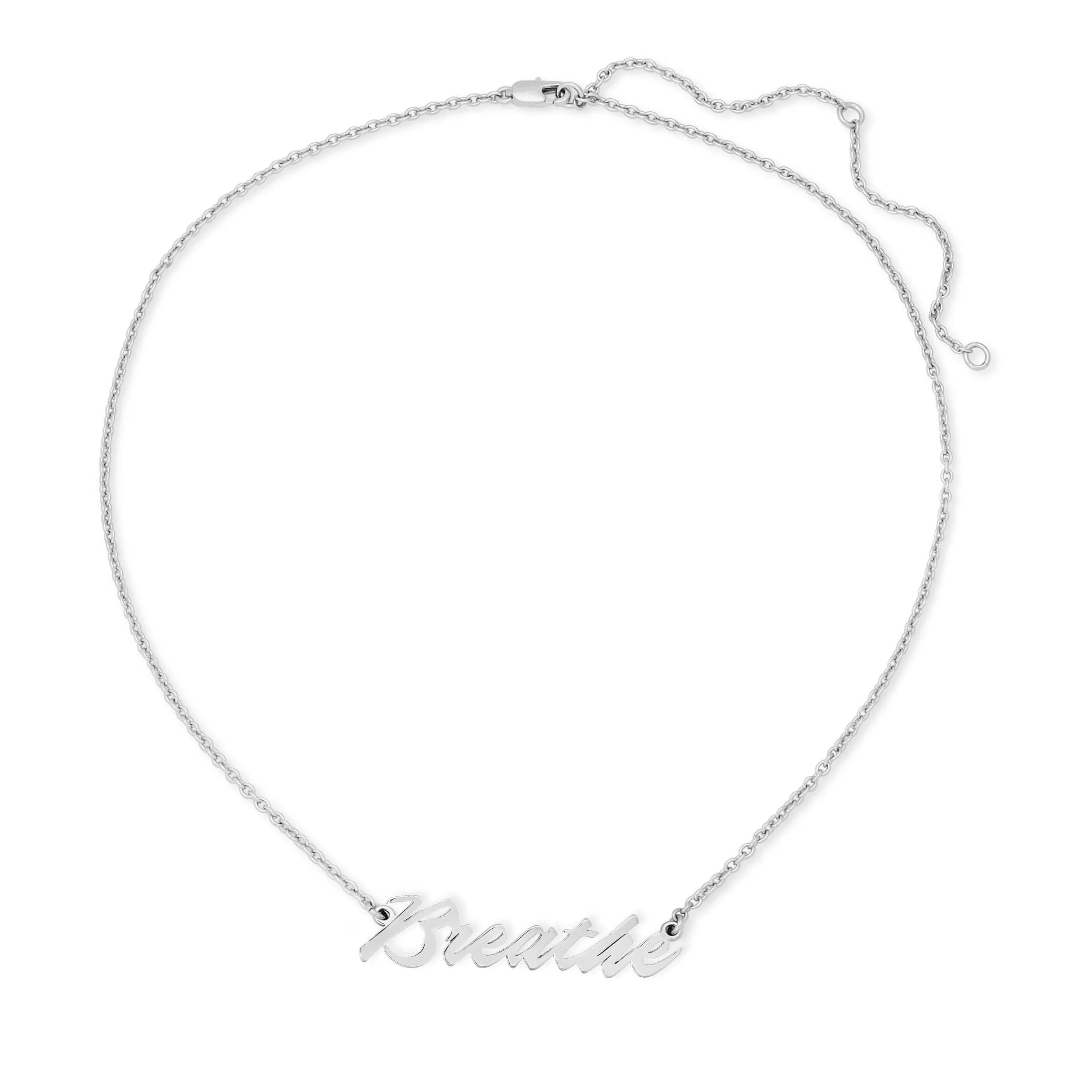 Silver Breathe pendant necklace showcasing sleek and stylish jewelry for your collection