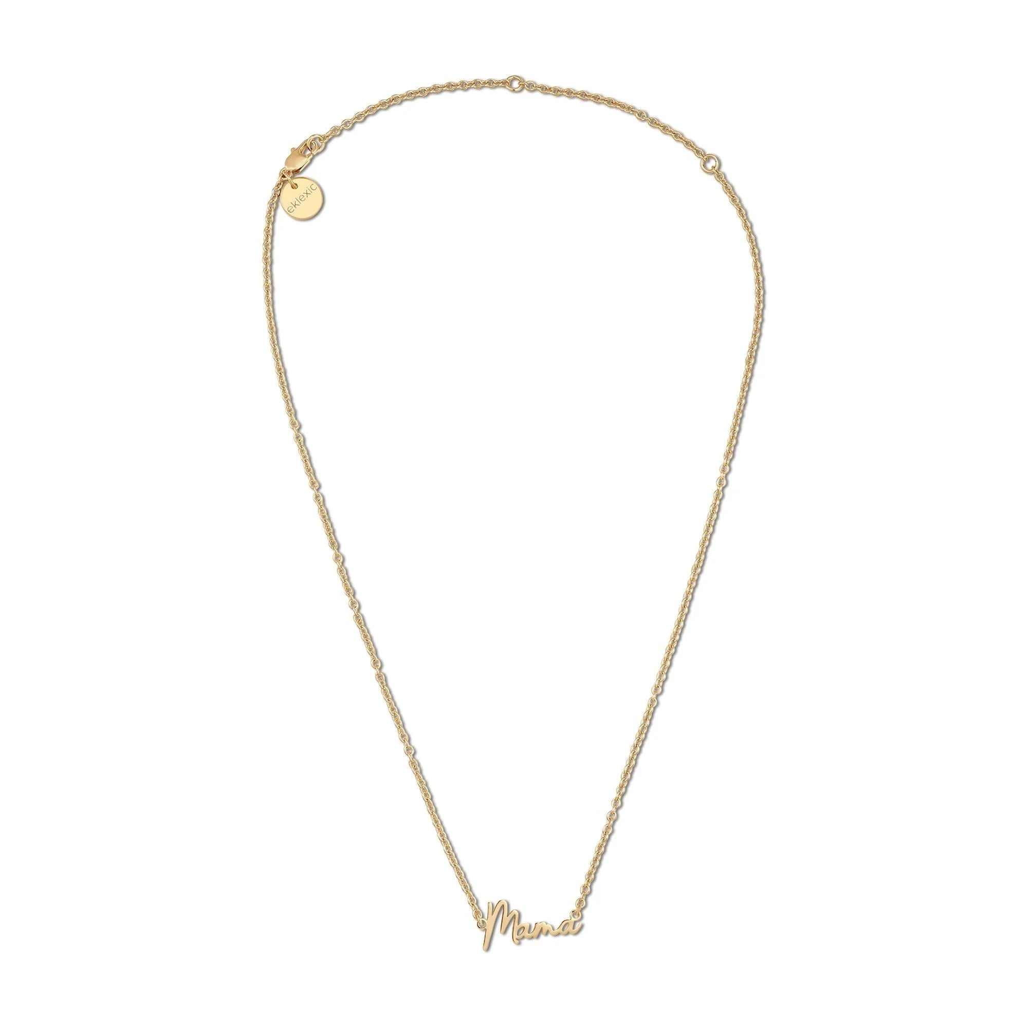 Gold Mama Necklace in Dainty Script style perfect for moms and gift giving