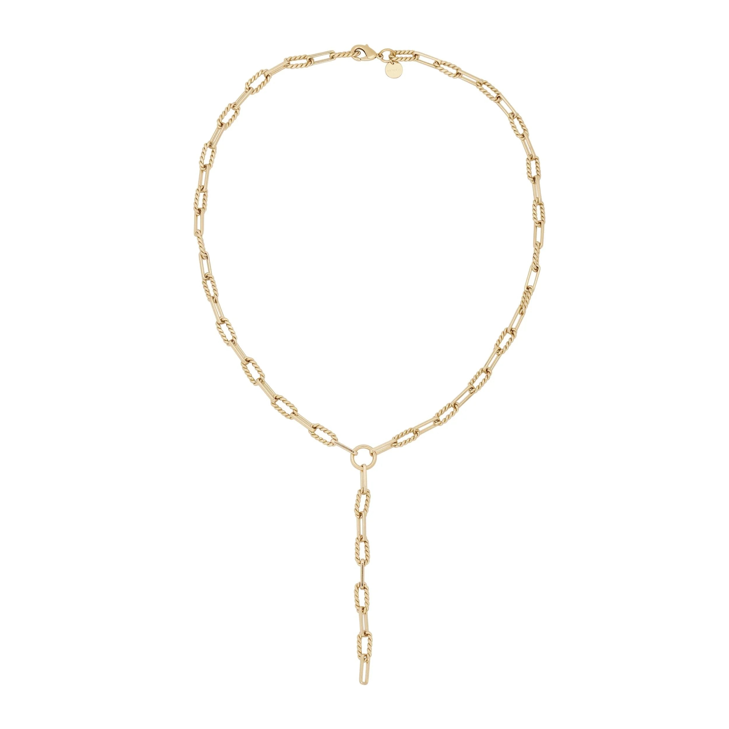 Gold-toned chain link necklace from the Enzo Lariat Necklace collection